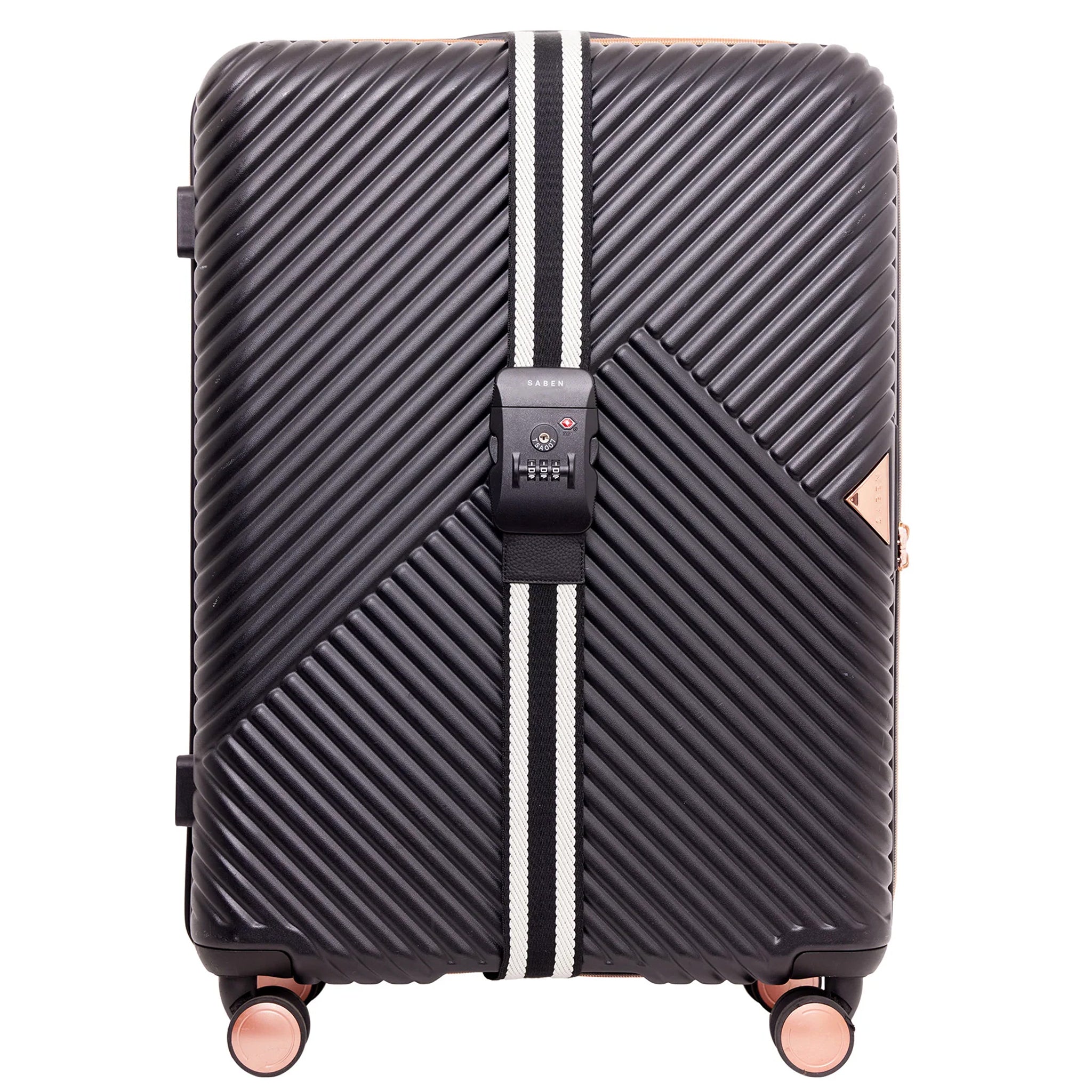 Saben London Luggage Strap - Black Stripe