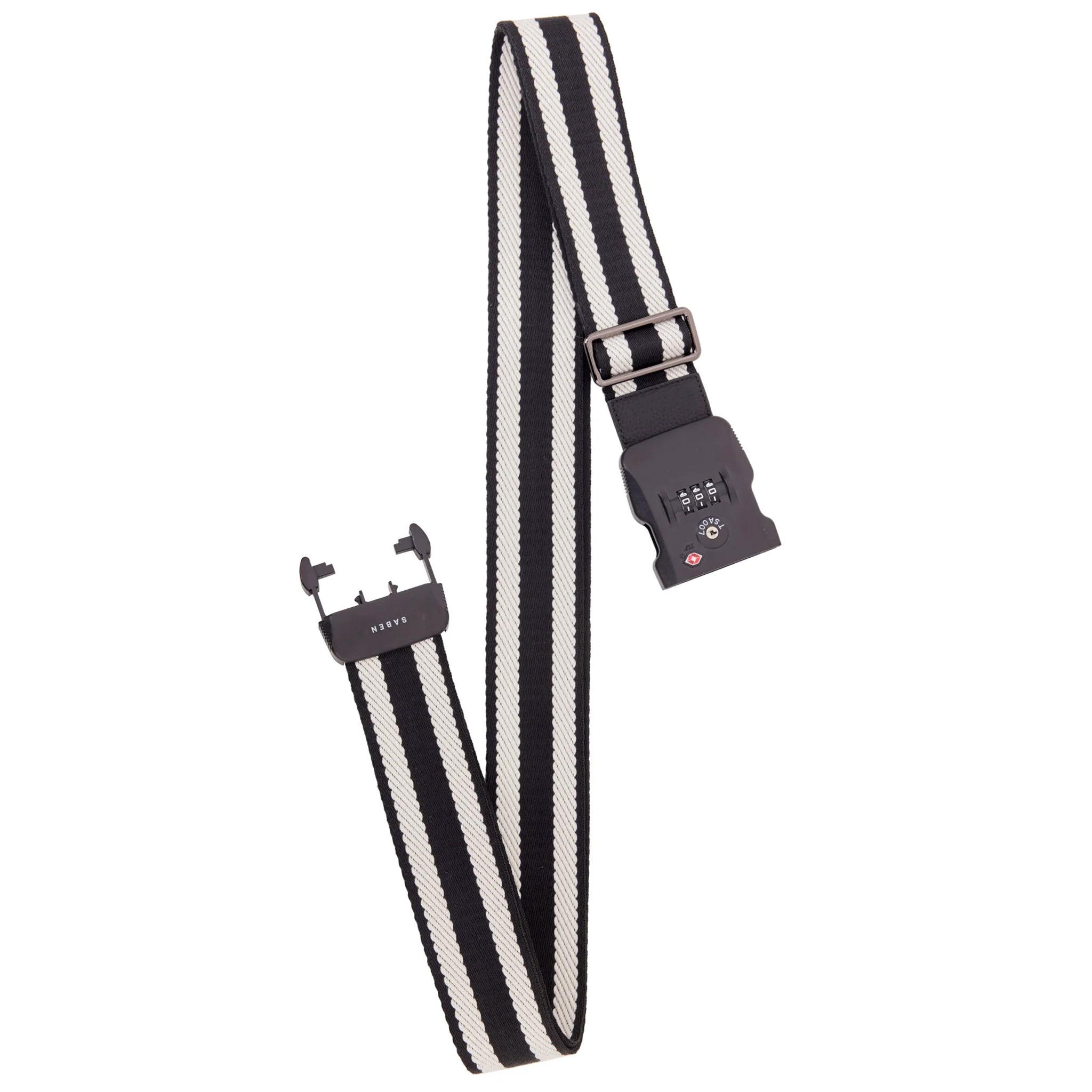 Saben London Luggage Strap - Black Stripe