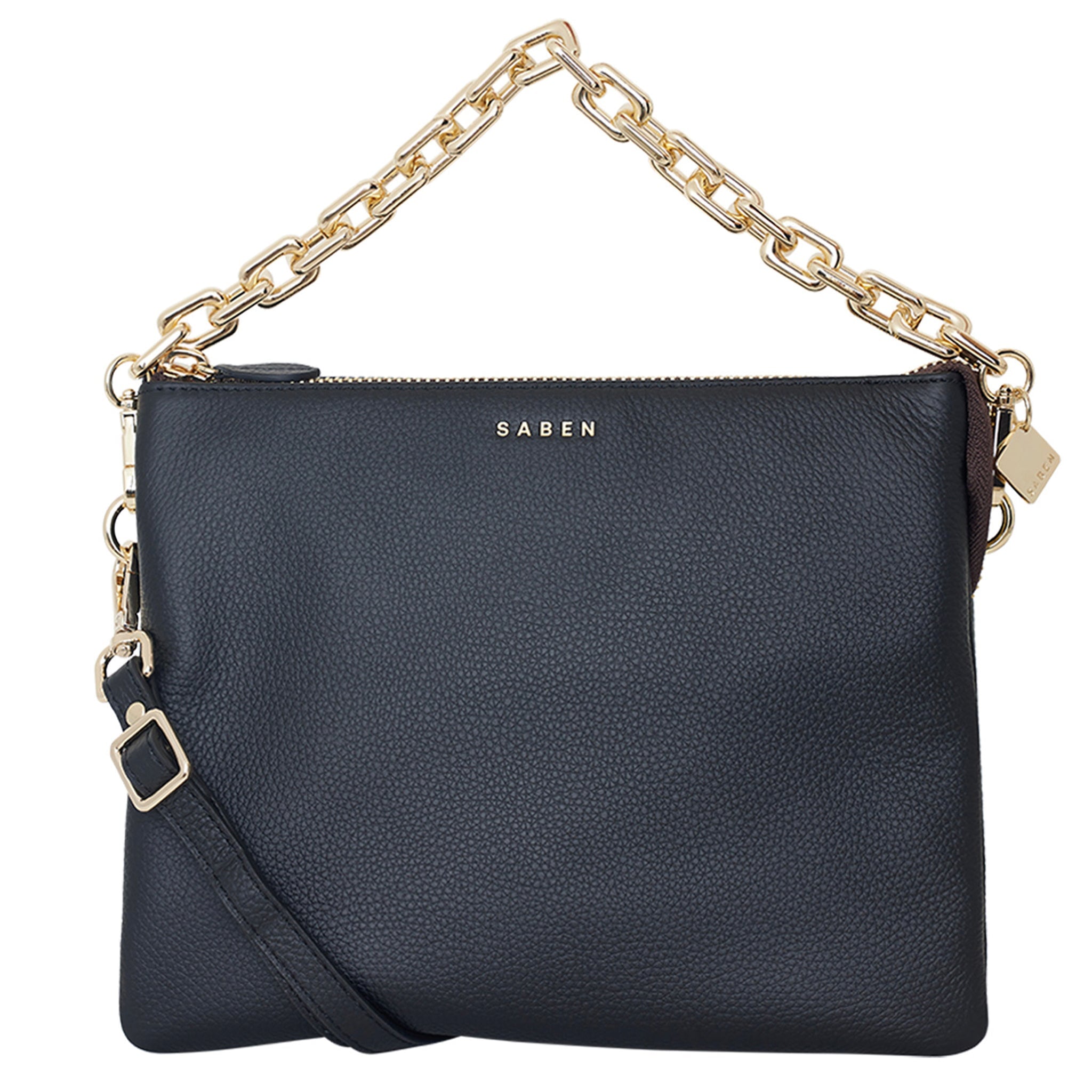 Saben Matilda Crossbody Bag - Black with Chunky Chain - Tea Pea Home