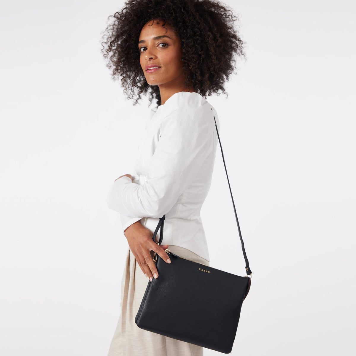 Saben Matilda Crossbody Bag - Black with Chunky Chain | Free Urban ...