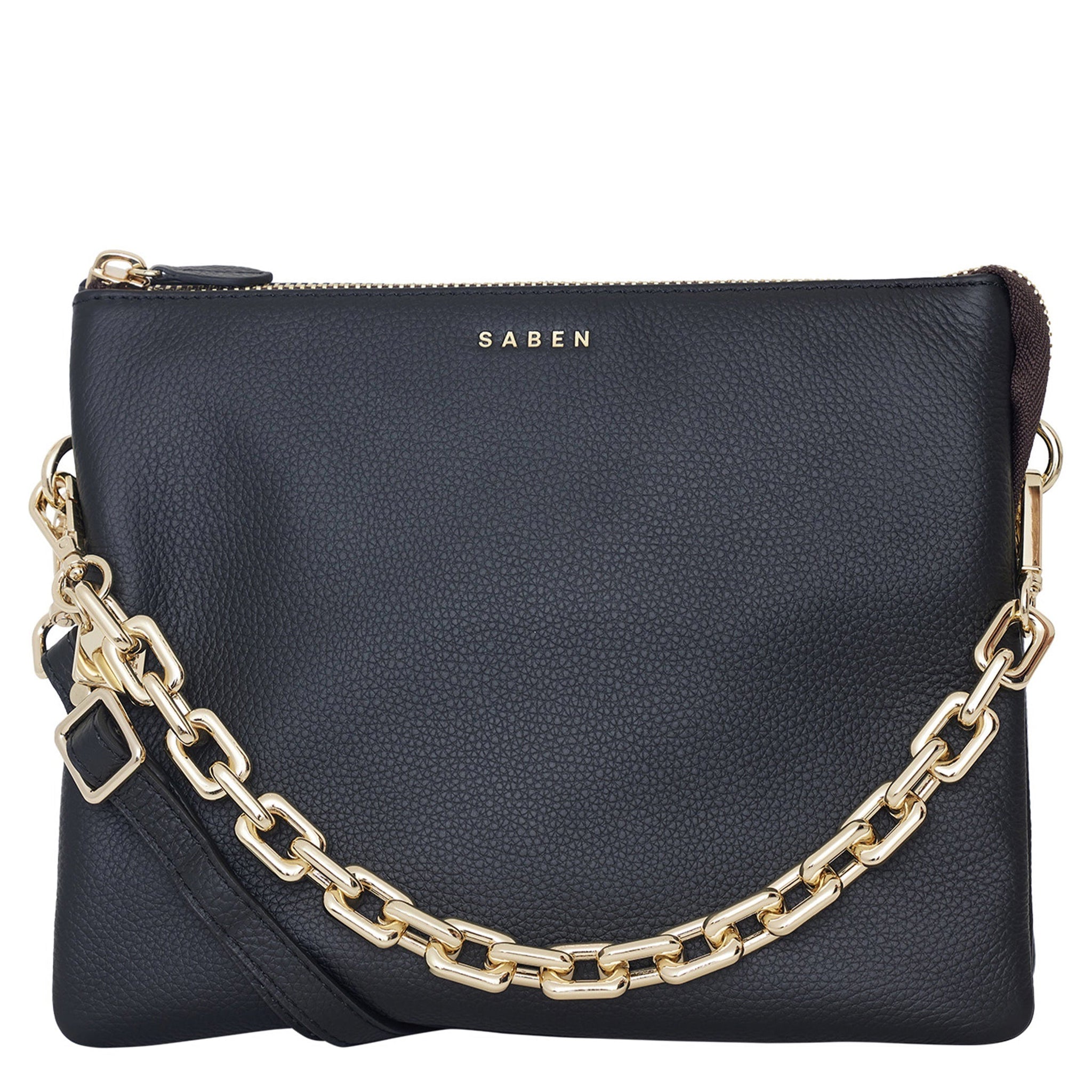 Saben Matilda Crossbody Bag - Black with Chunky Chain