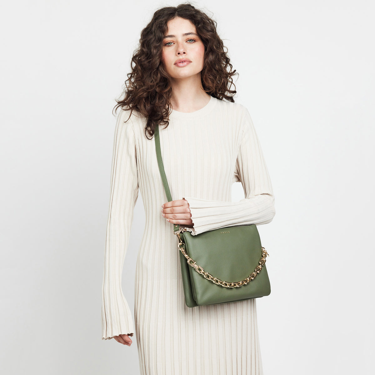 Saben Matilda Crossbody Bag - Cactus with Chunky Chain | Free Urban ...