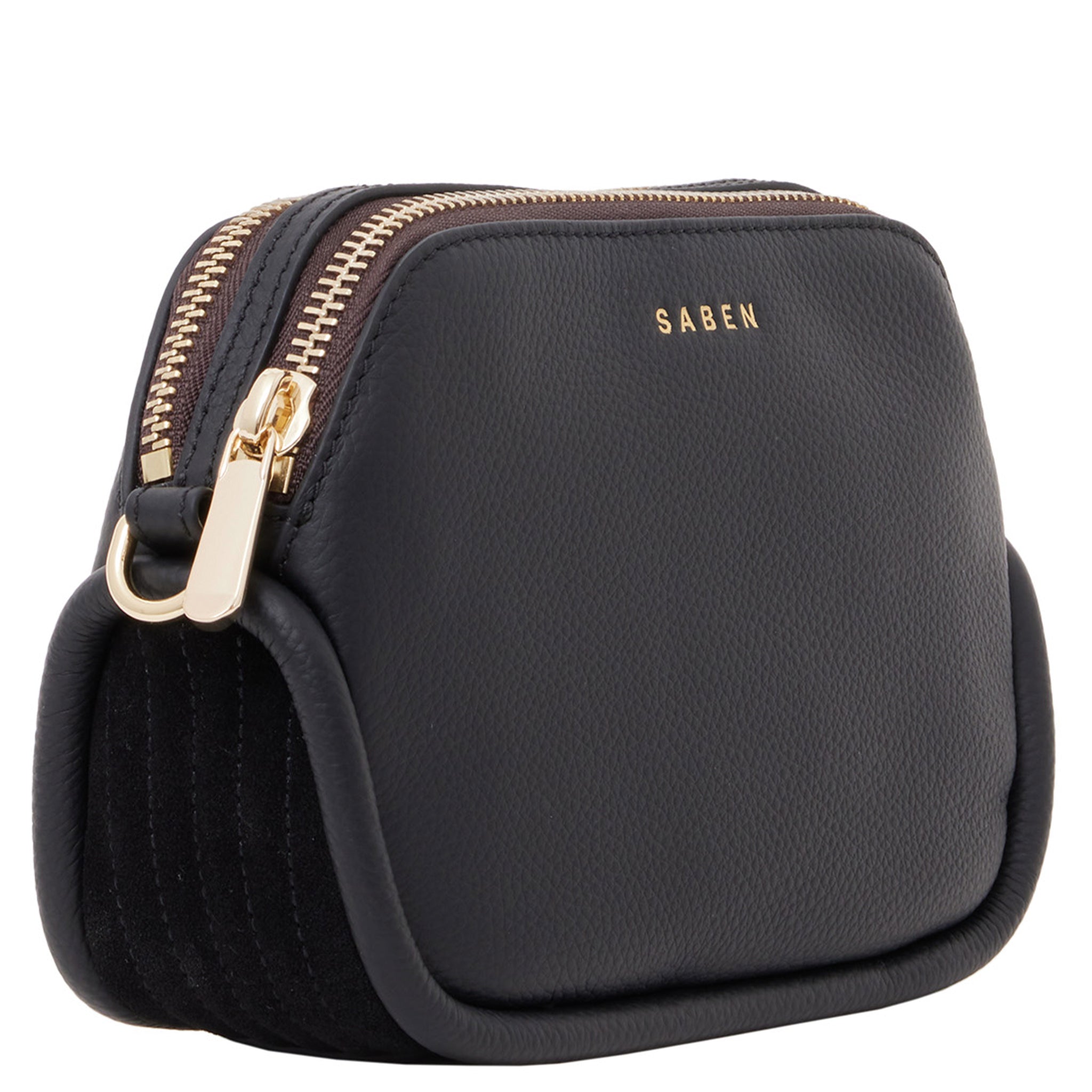 Saben Odile Crossbody Bag - Black & Suede