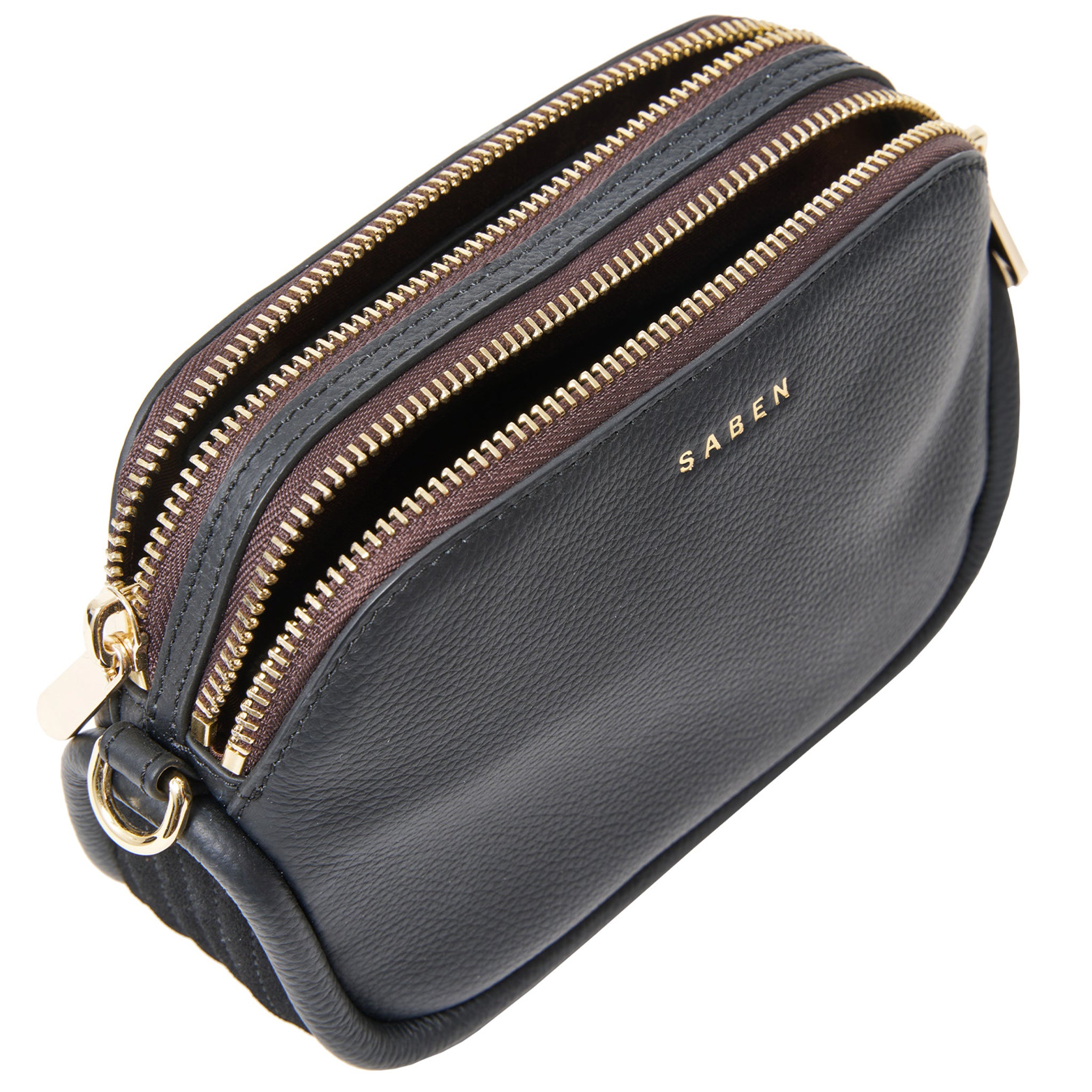 Saben Odile Crossbody Bag - Black & Suede