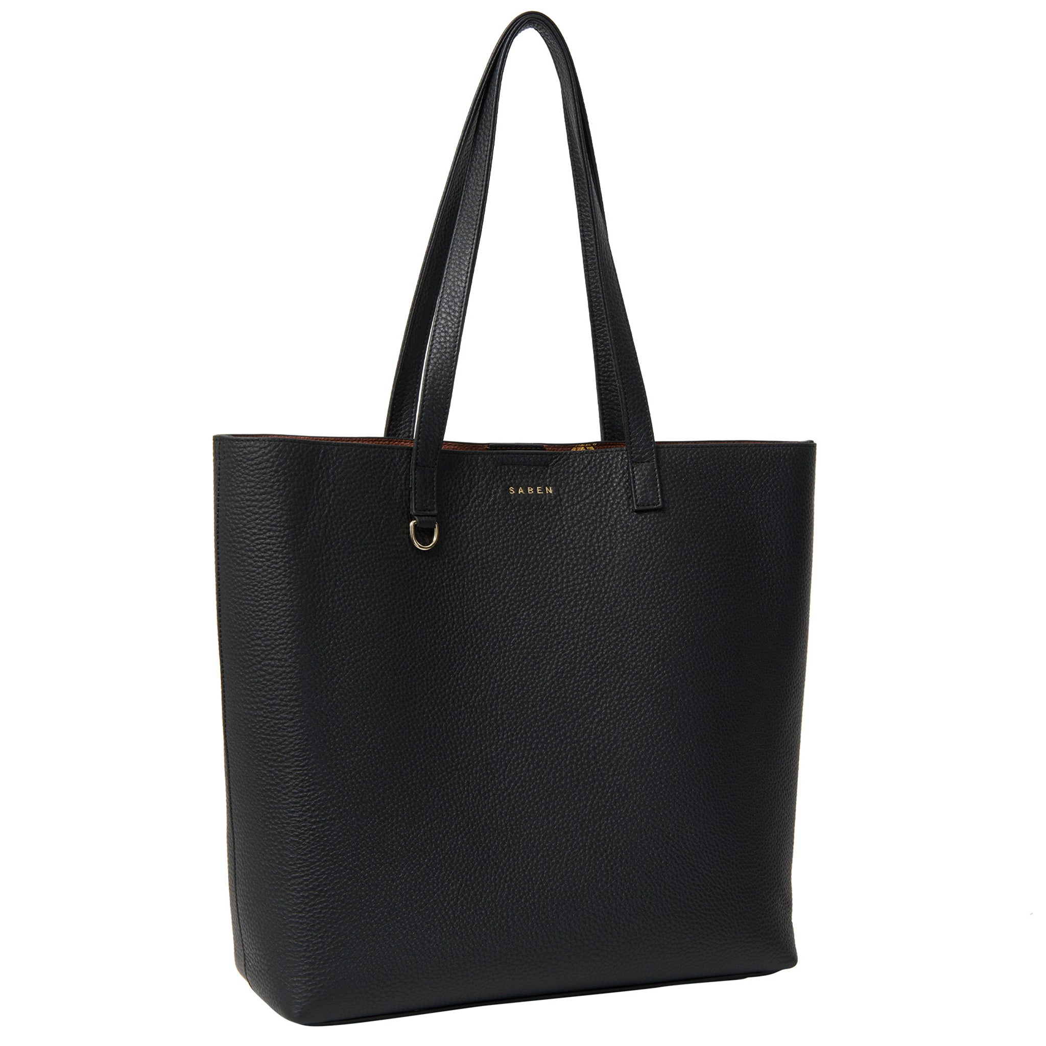 Saben Carter Tote - Black & Tan Chain Print