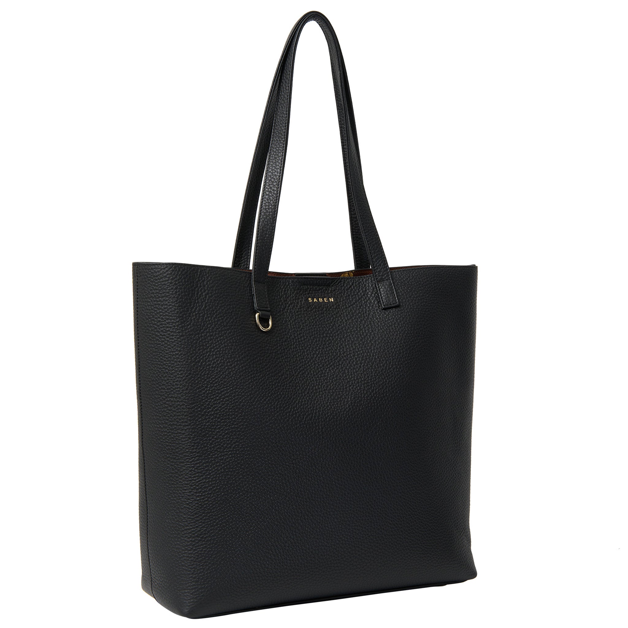 Saben Carter Tote - Black & Tan Chain Print
