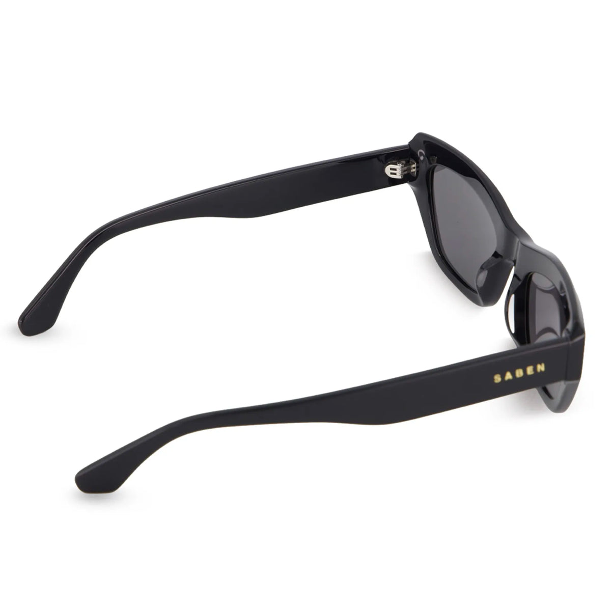 Saben Eyewear Cara Sunglasses in Black - angular rectangular acetate frames with dark lenses