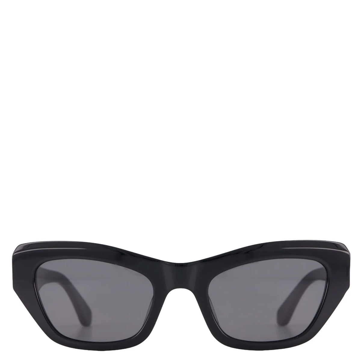 Saben Eyewear Cara Sunglasses in Black - angular rectangular acetate frames with dark lenses