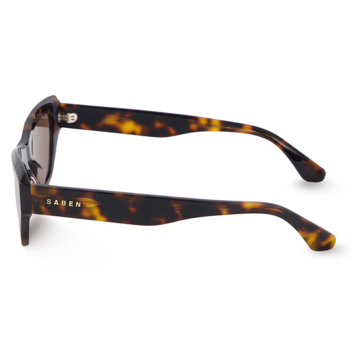 Saben Eyewear Cara Sunglasses in Tortoise - angular rectangular acetate frames with brown lenses