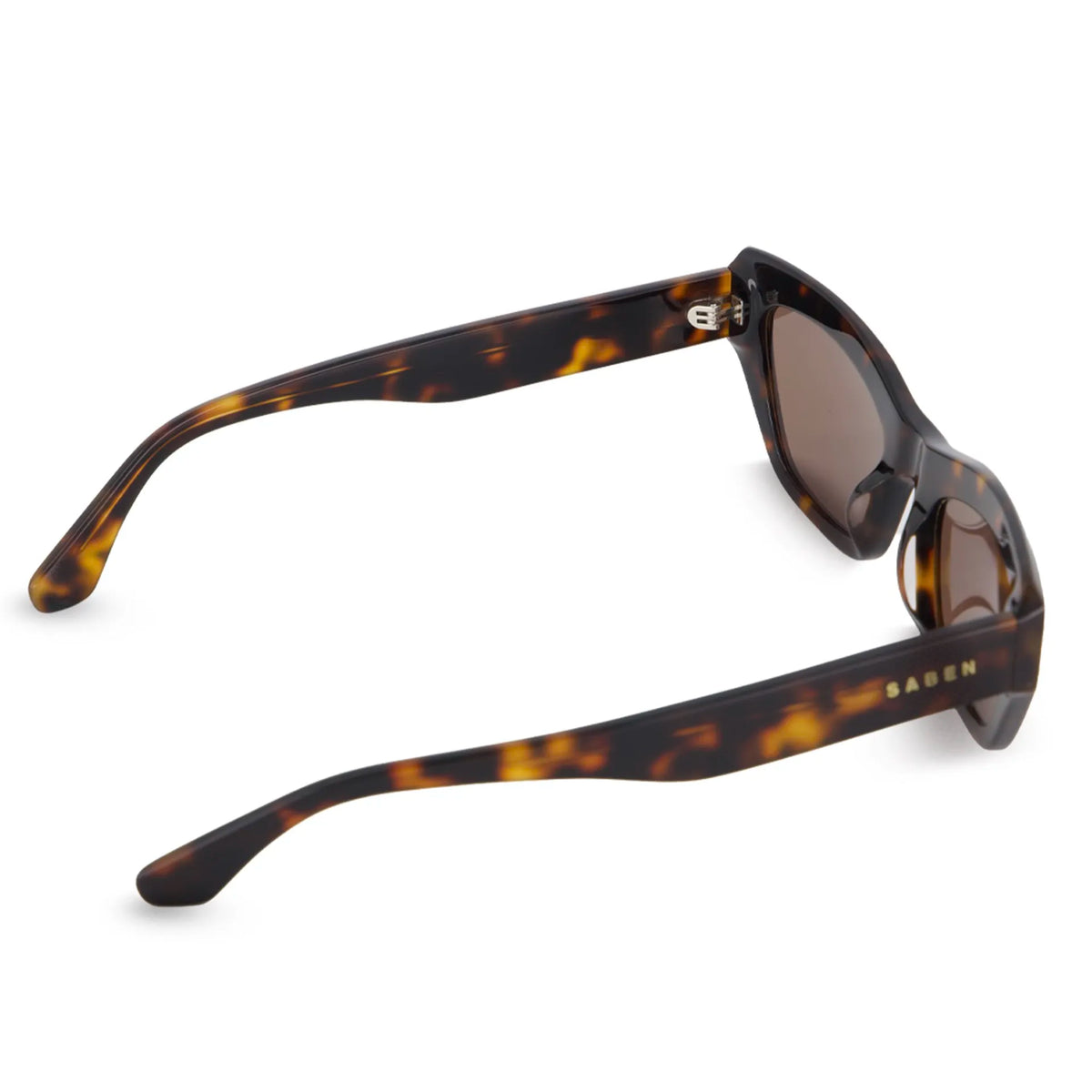 Saben Eyewear Cara Sunglasses in Tortoise - angular rectangular acetate frames with brown lenses