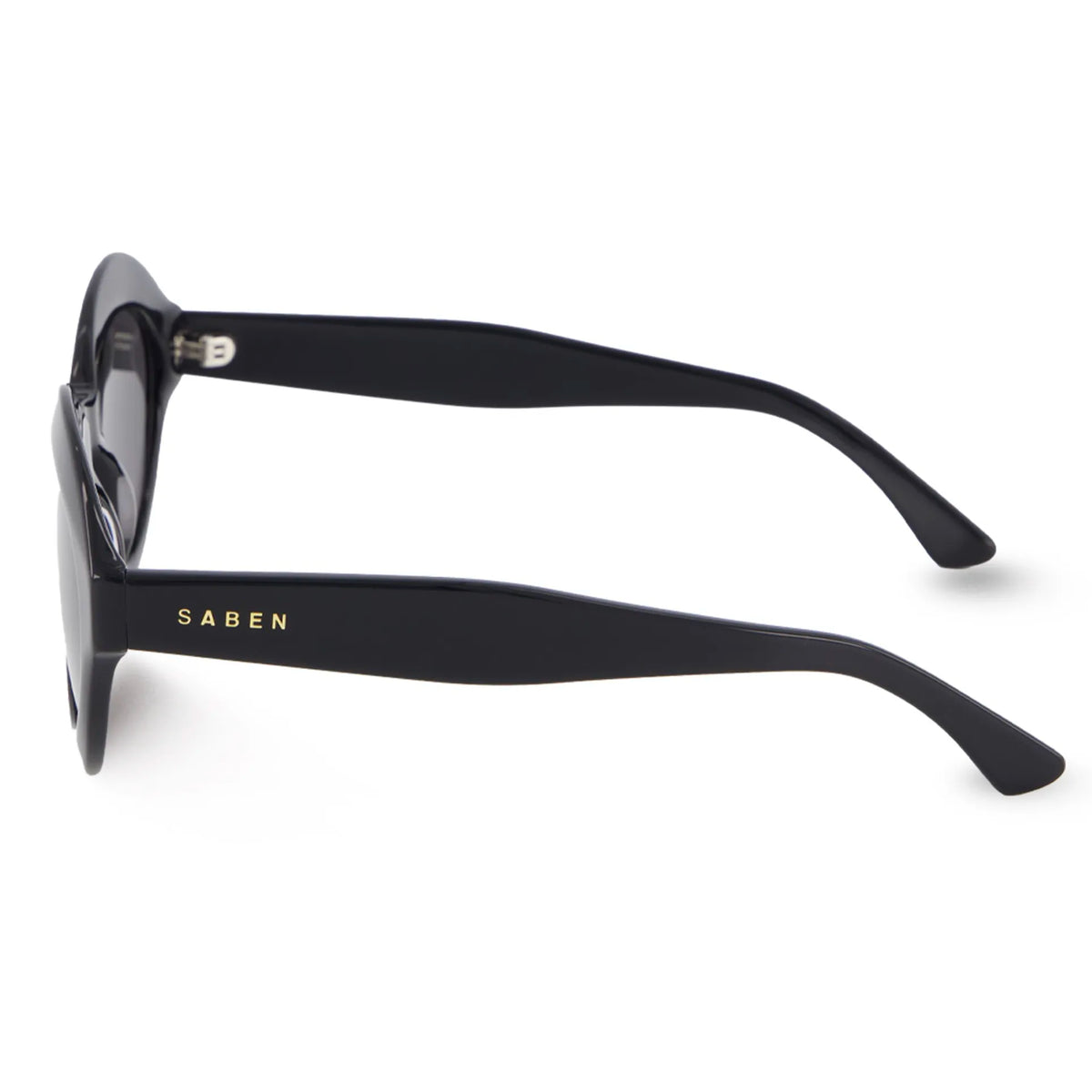 Saben Eyewear Cosmo Sunglasses in Black - angular cat-eye acetate frames with dark lenses