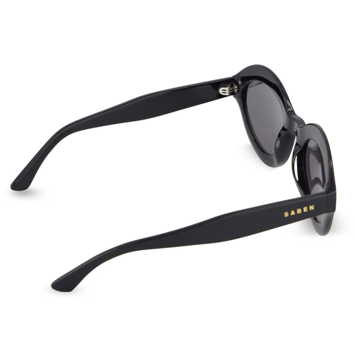Saben Eyewear Cosmo Sunglasses in Black - angular cat-eye acetate frames with dark lenses