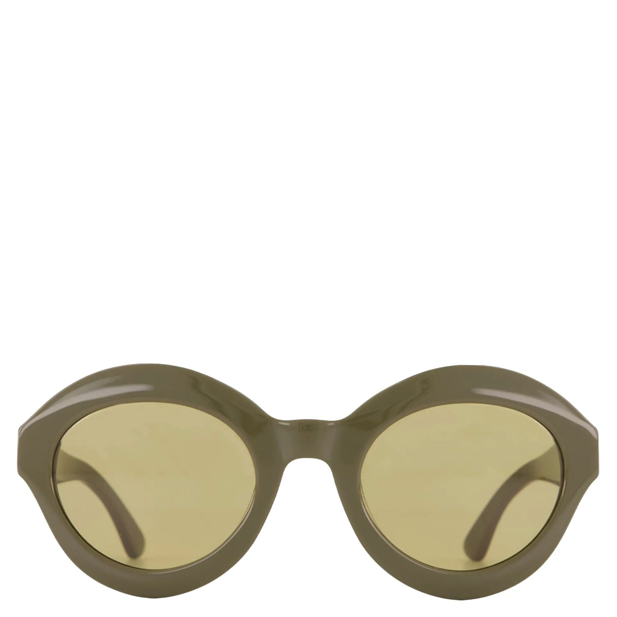 Saben Eyewear Cosmo Sunglasses in Olive - angular cat-eye acetate frames with olive lenses