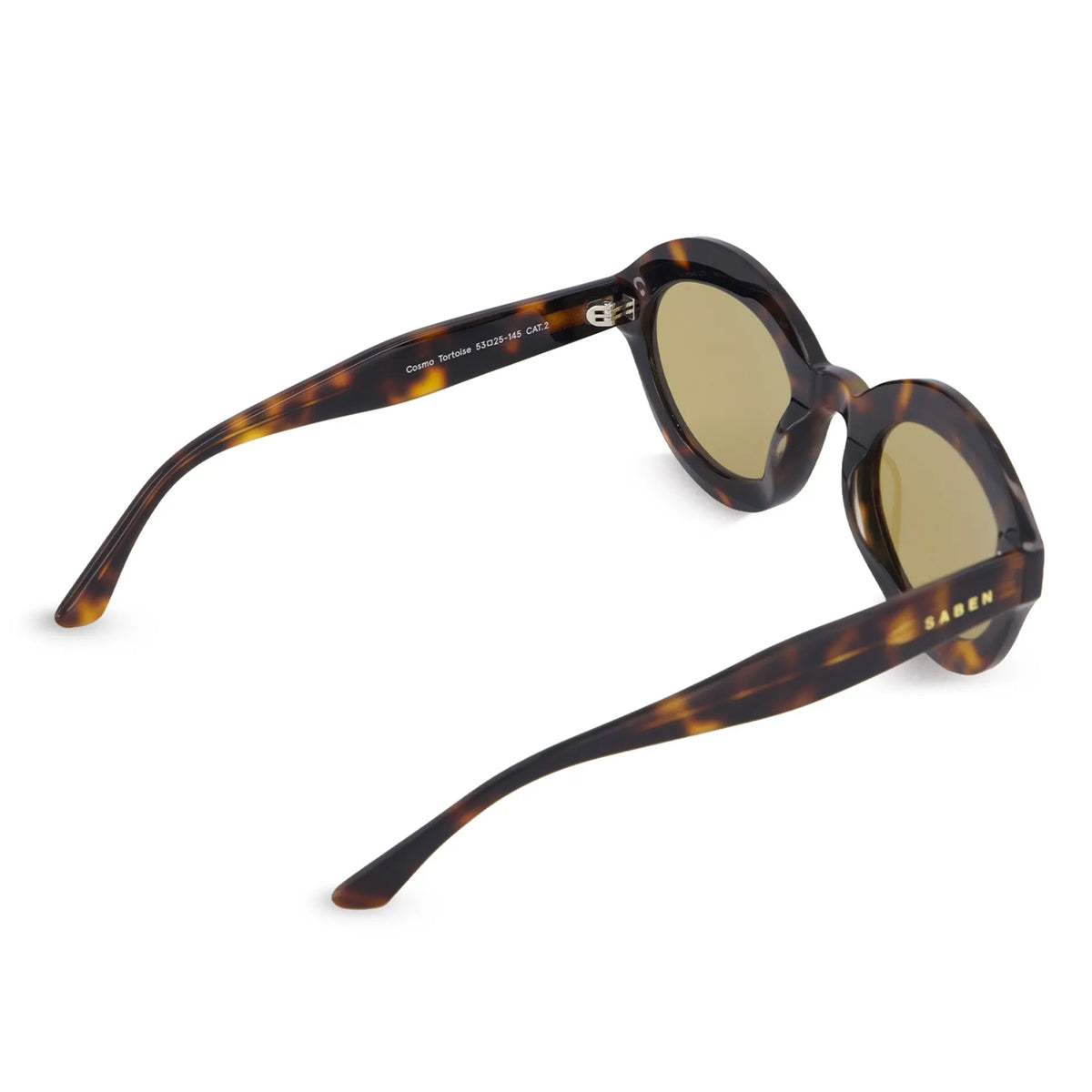 Saben Eyewear Cosmo Sunglasses in Tortoise - angular cat-eye acetate frames with brown lenses