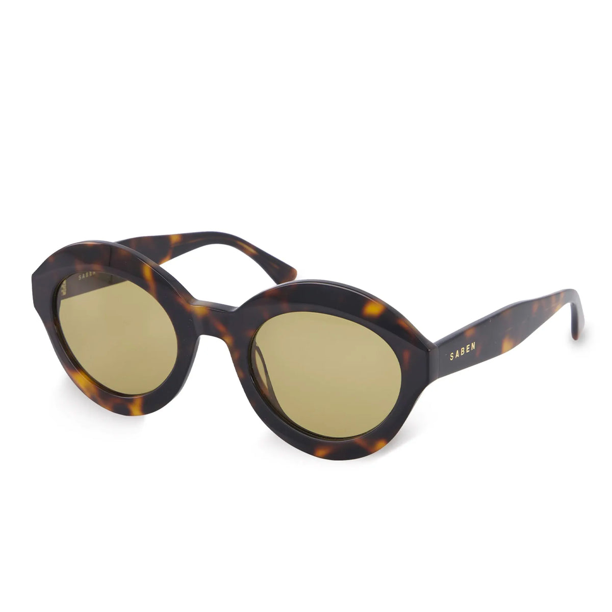 Saben Eyewear Cosmo Sunglasses in Tortoise - angular cat-eye acetate frames with brown lenses