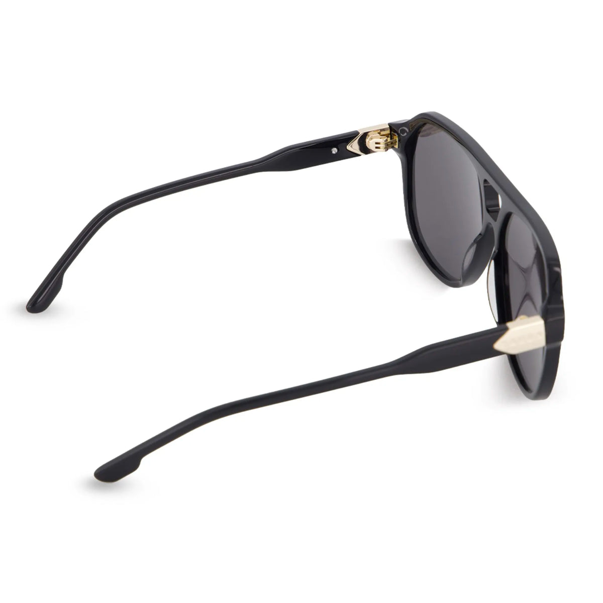 Saben Eyewear Marlo Sunglasses in Black - aviator-style acetate frames with a top bar and dark lenses