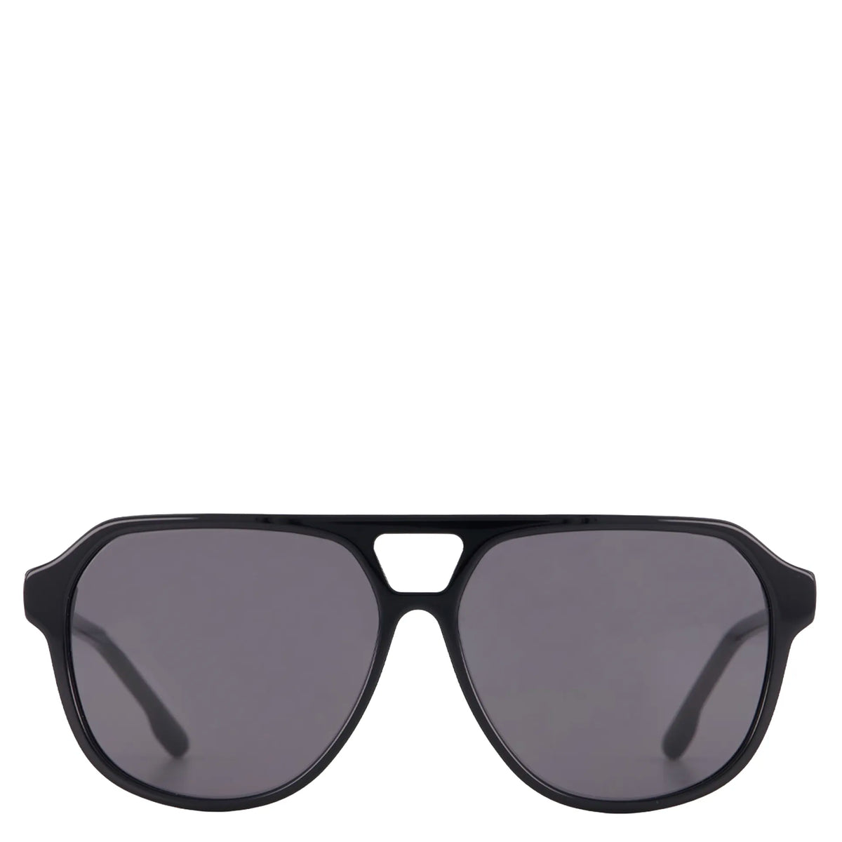 Saben Eyewear Marlo Sunglasses in Black - aviator-style acetate frames with a top bar and dark lenses