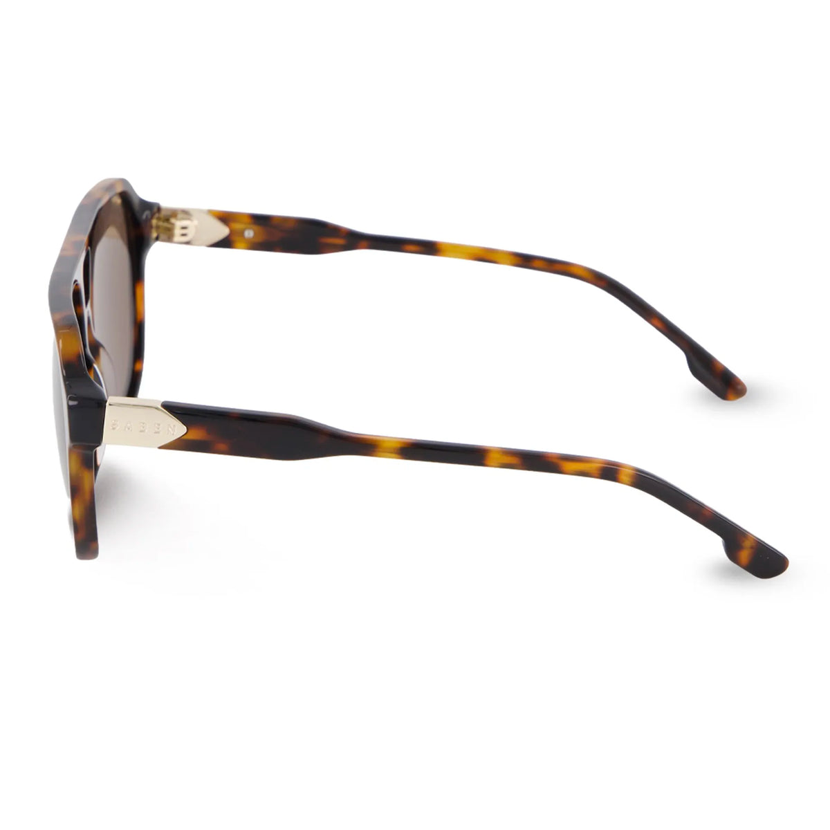 Saben Eyewear Marlo Sunglasses in Tortoise - aviator-style acetate frames with a top bar and brown lenses