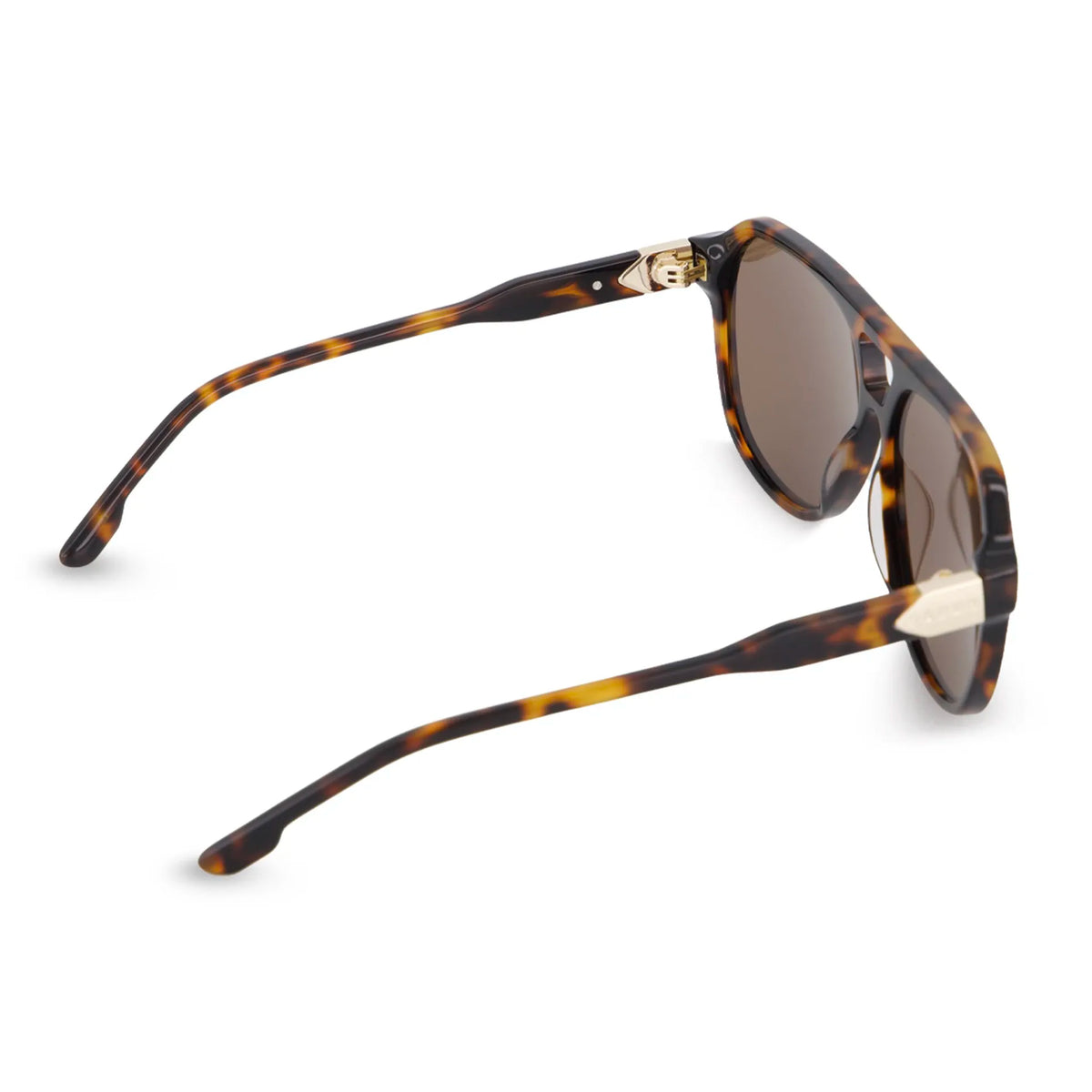 Saben Eyewear Marlo Sunglasses in Tortoise - aviator-style acetate frames with a top bar and brown lenses