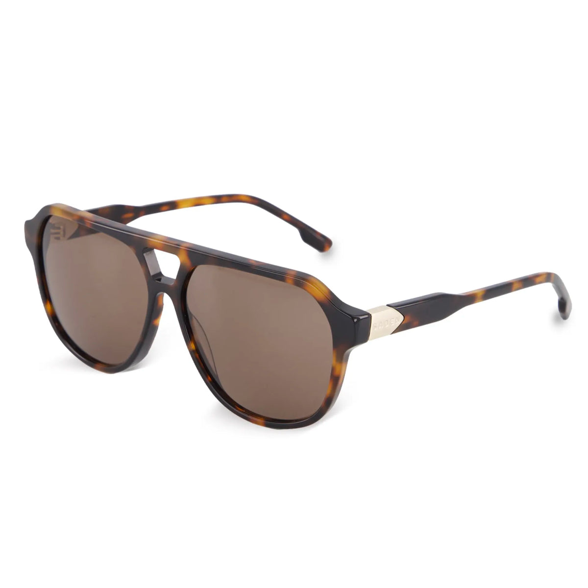Saben Eyewear Marlo Sunglasses in Tortoise - aviator-style acetate frames with a top bar and brown lenses