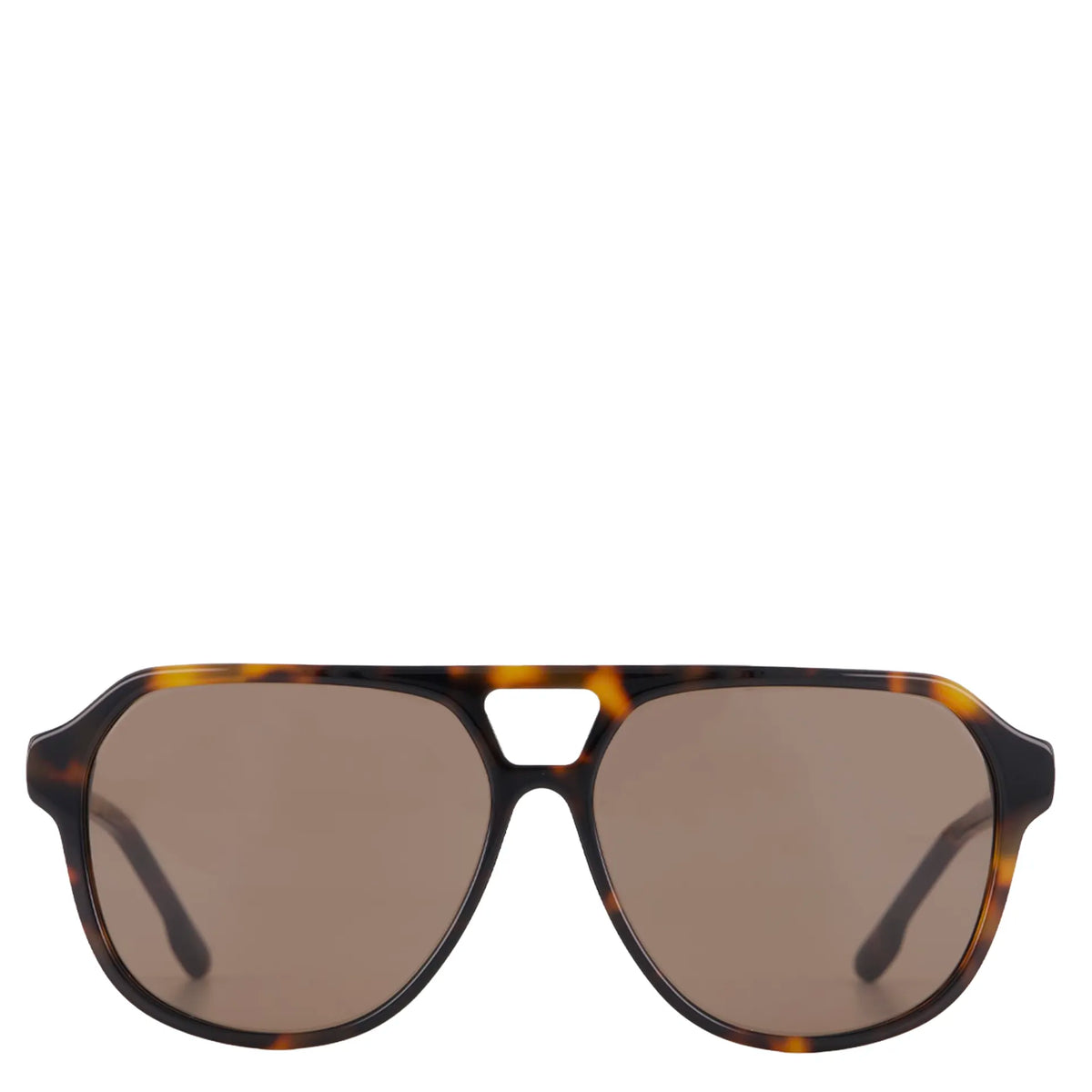 Saben Eyewear Marlo Sunglasses in Tortoise - aviator-style acetate frames with a top bar and brown lenses
