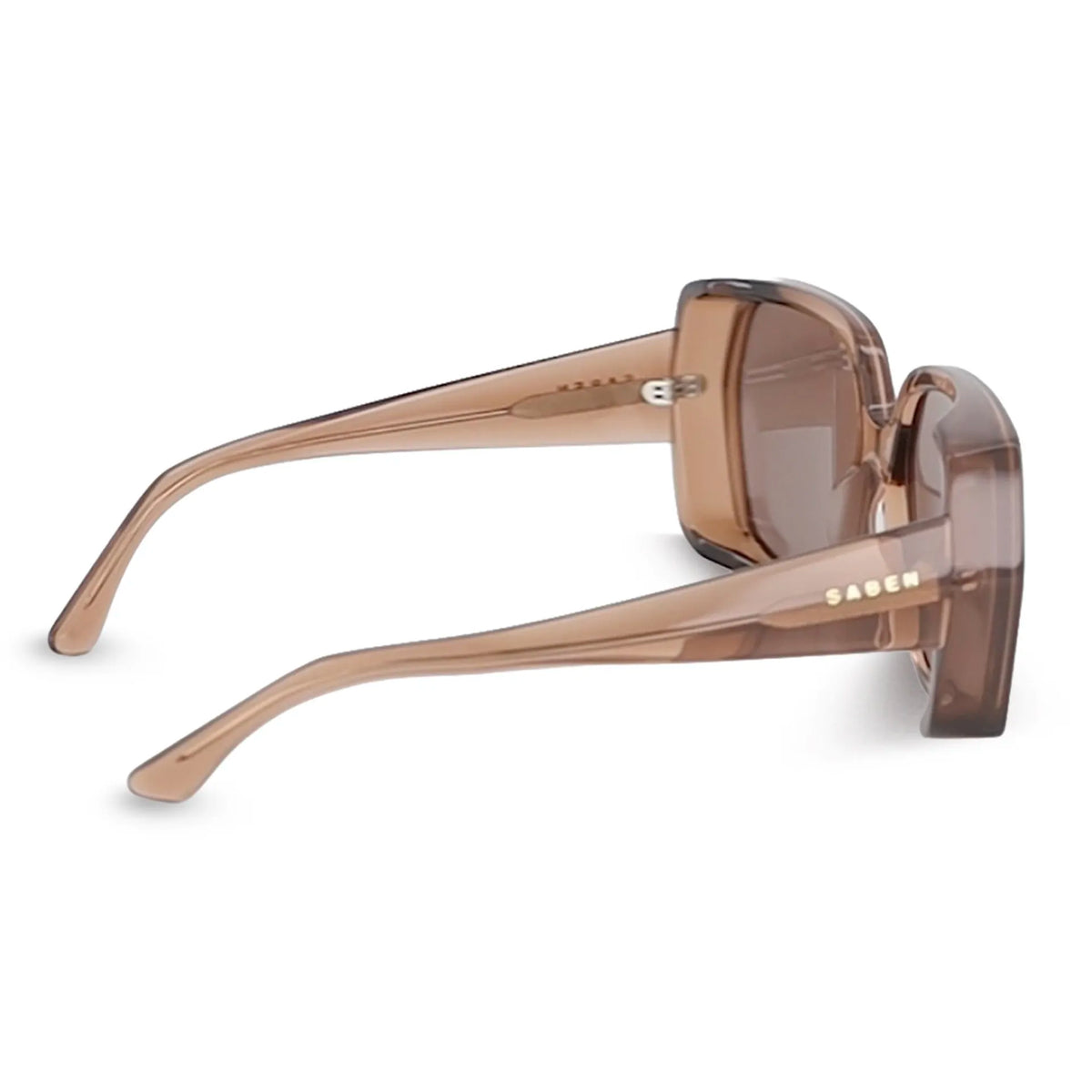 Saben Eyewear Remi Sunglasses in Sheer Brown - oversized square acetate frames with brown lenses