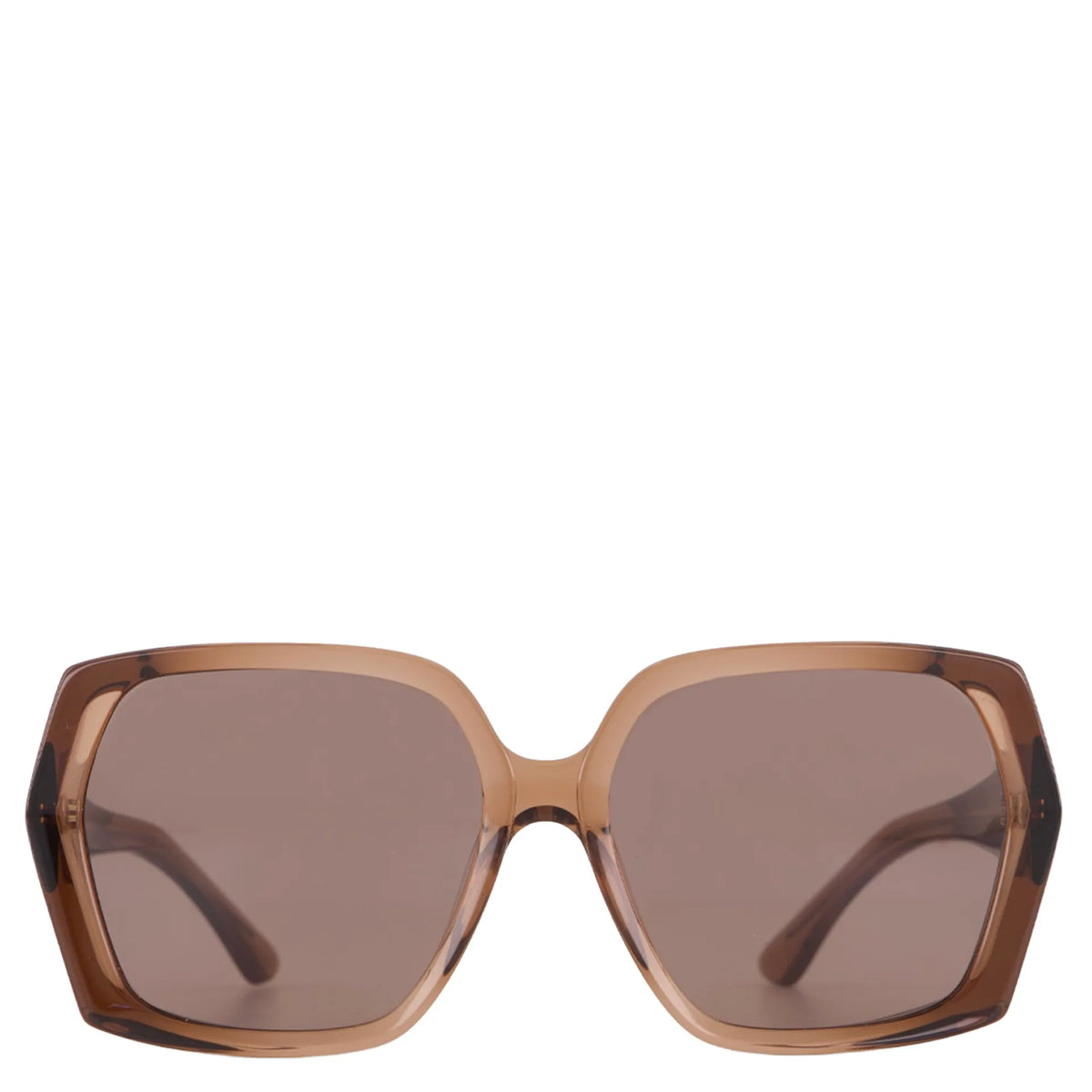 Saben Eyewear Remi Sunglasses in Sheer Brown - oversized square acetate frames with brown lenses