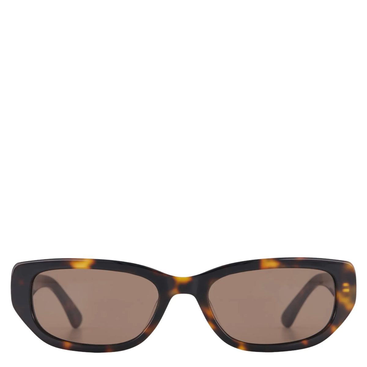 Saben Eyewear Rory Sunglasses in Tortoise - slim rectangular acetate frames with brown lenses
