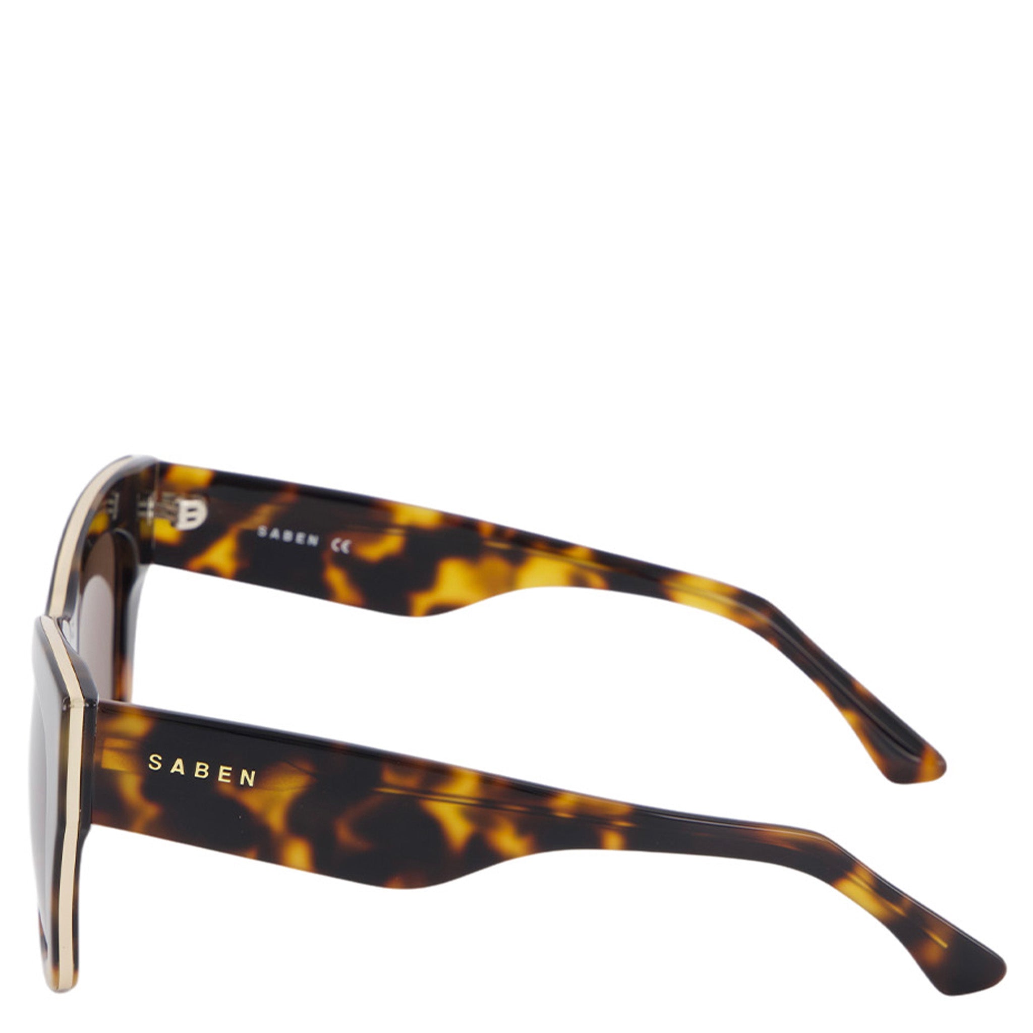 Saban sunglasses with tortoiseshell frame on a white background