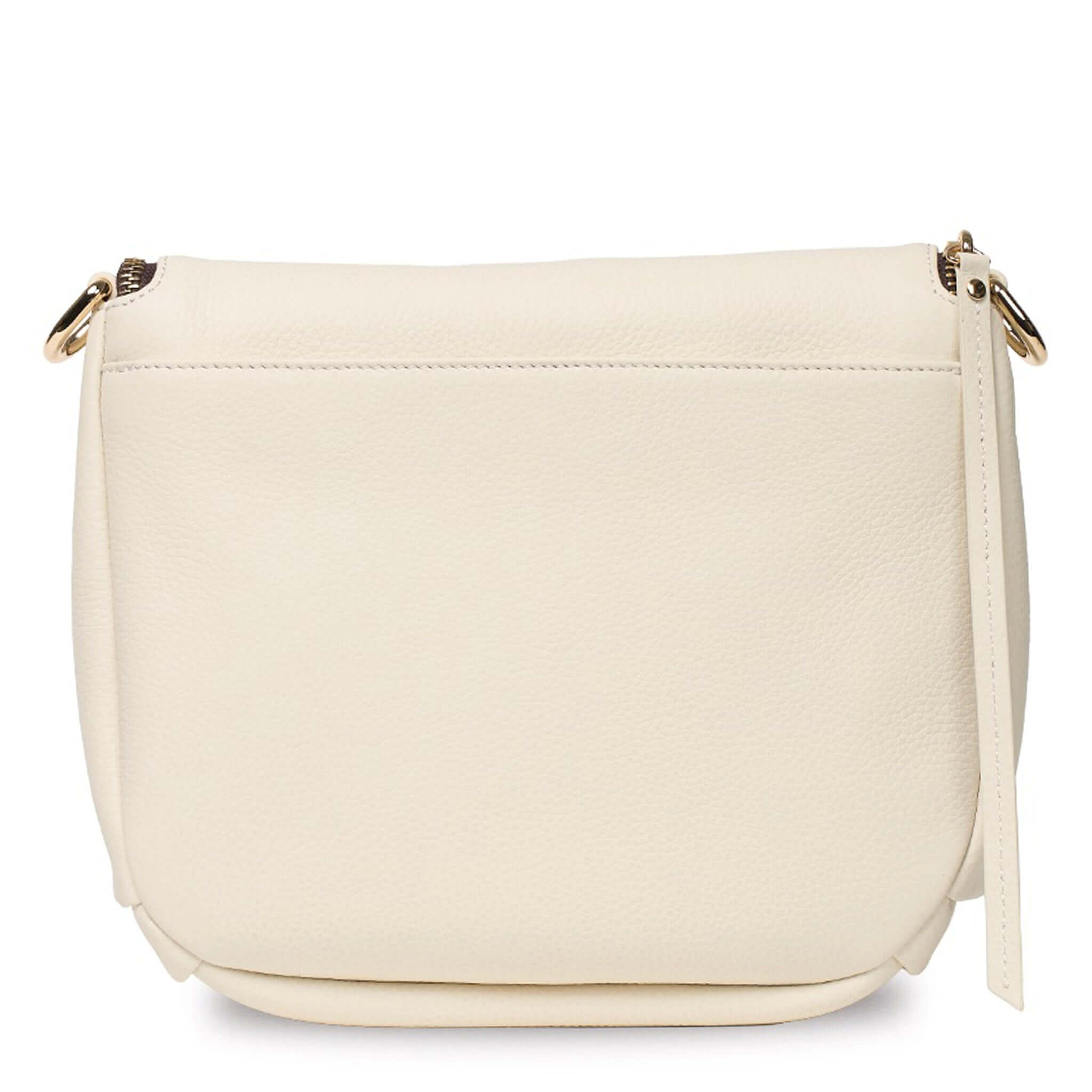 Saben Fifi Crossbody Bag - Quartz in soft pebbled leather with draped pocket detail.