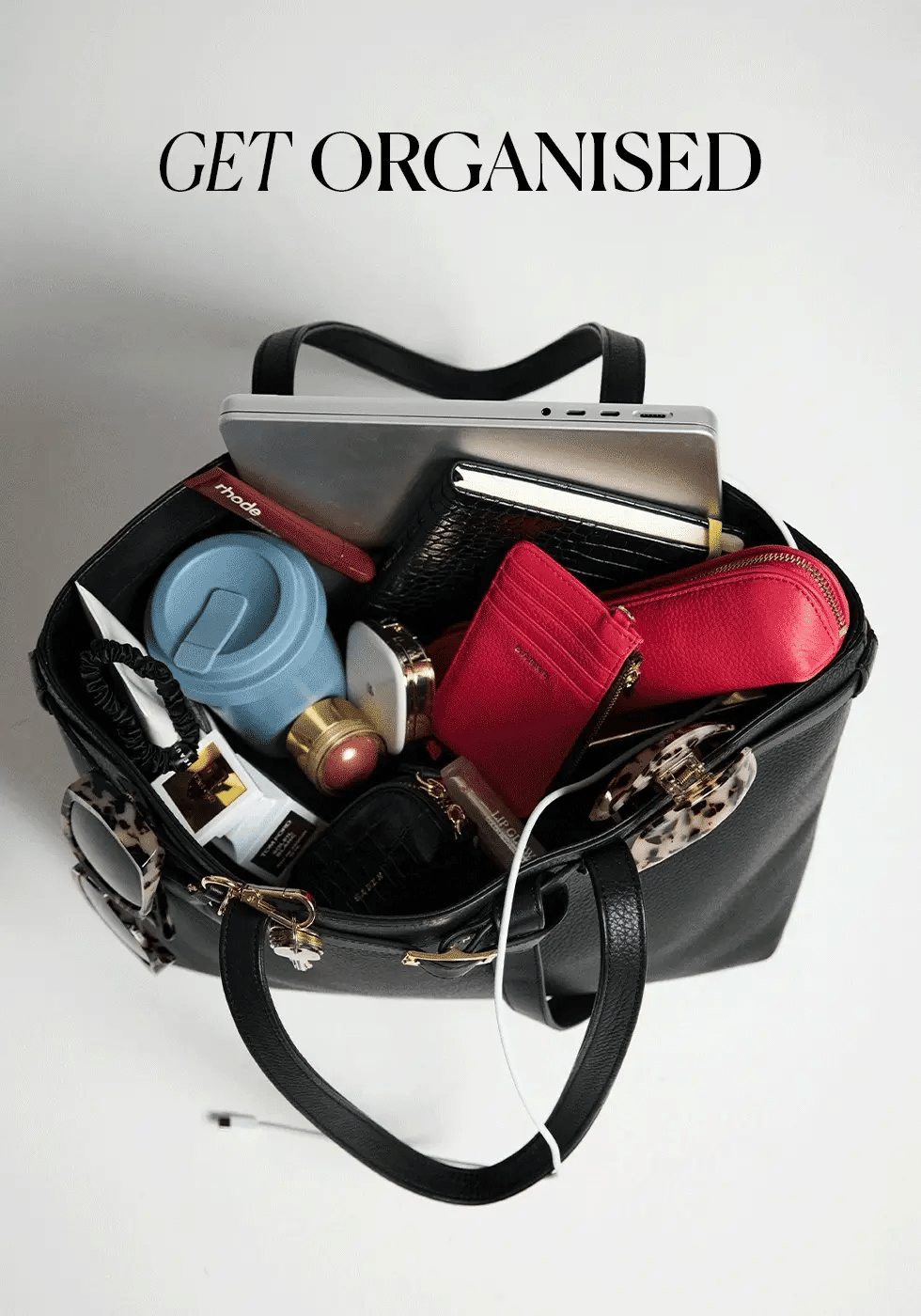 Saben Kondo Organiser Insert - Black Recycled Nylon with Brown Interior