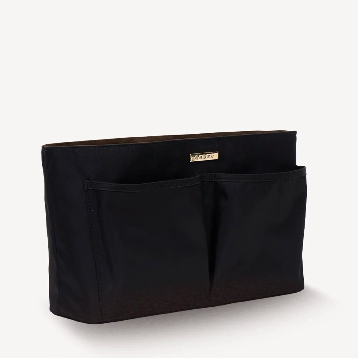 Saben Kondo Organiser Insert - Black Recycled Nylon with Brown Interior