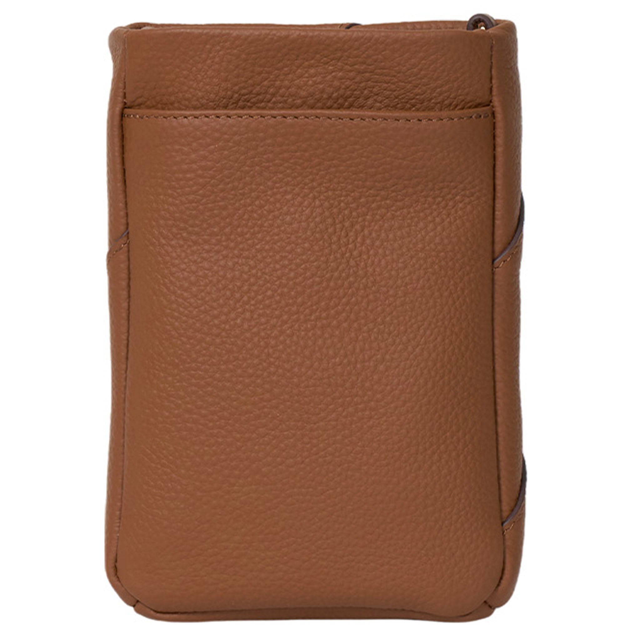 Brown leather pouch on a white background