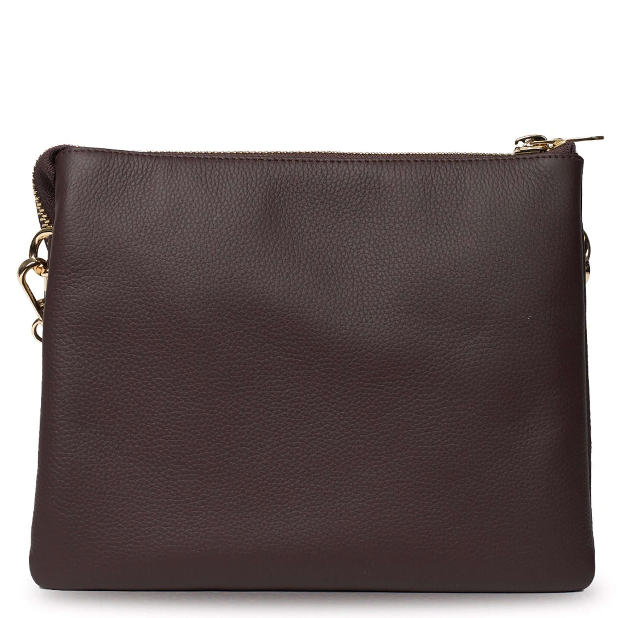 Saben Matilda Crossbody Bag - Cocao with Tonal Chain, elegant cacao leather bag, chic and practical for everyday use.