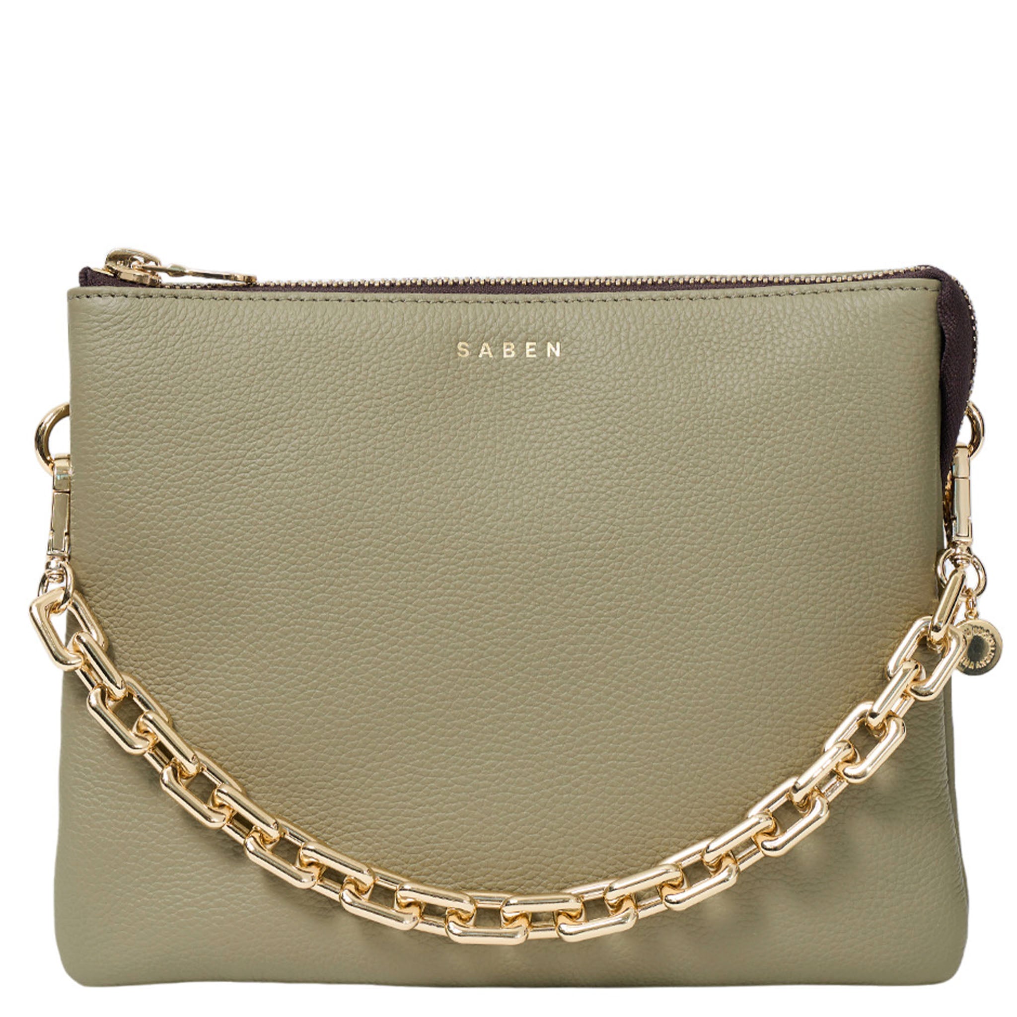 Saben Matilda Crossbody Bag - Eucalyptus with Chunky Chain