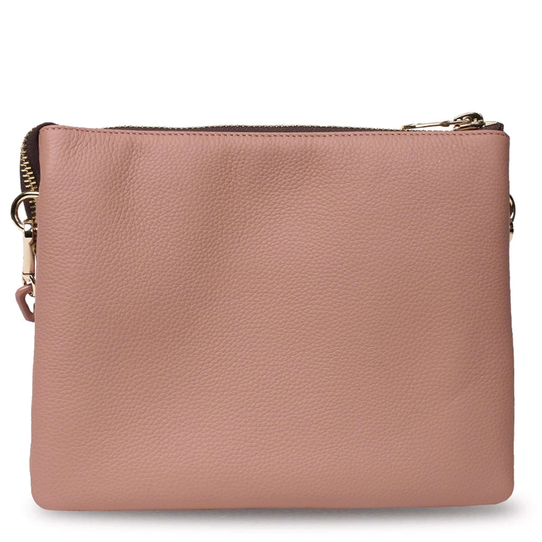 Saben Matilda Crossbody Bag - Rosewater with Tonal Chain in luxe rosewater leather design.
