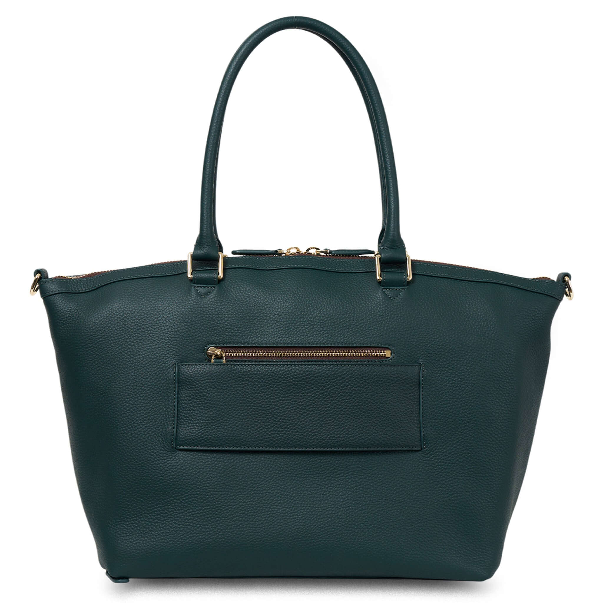 Alt Tag: Saben Milan Carry-All Bag - Hunter Green spacious carry-all tote with zip pocket and long handles, ideal work, baby bag or gym haul