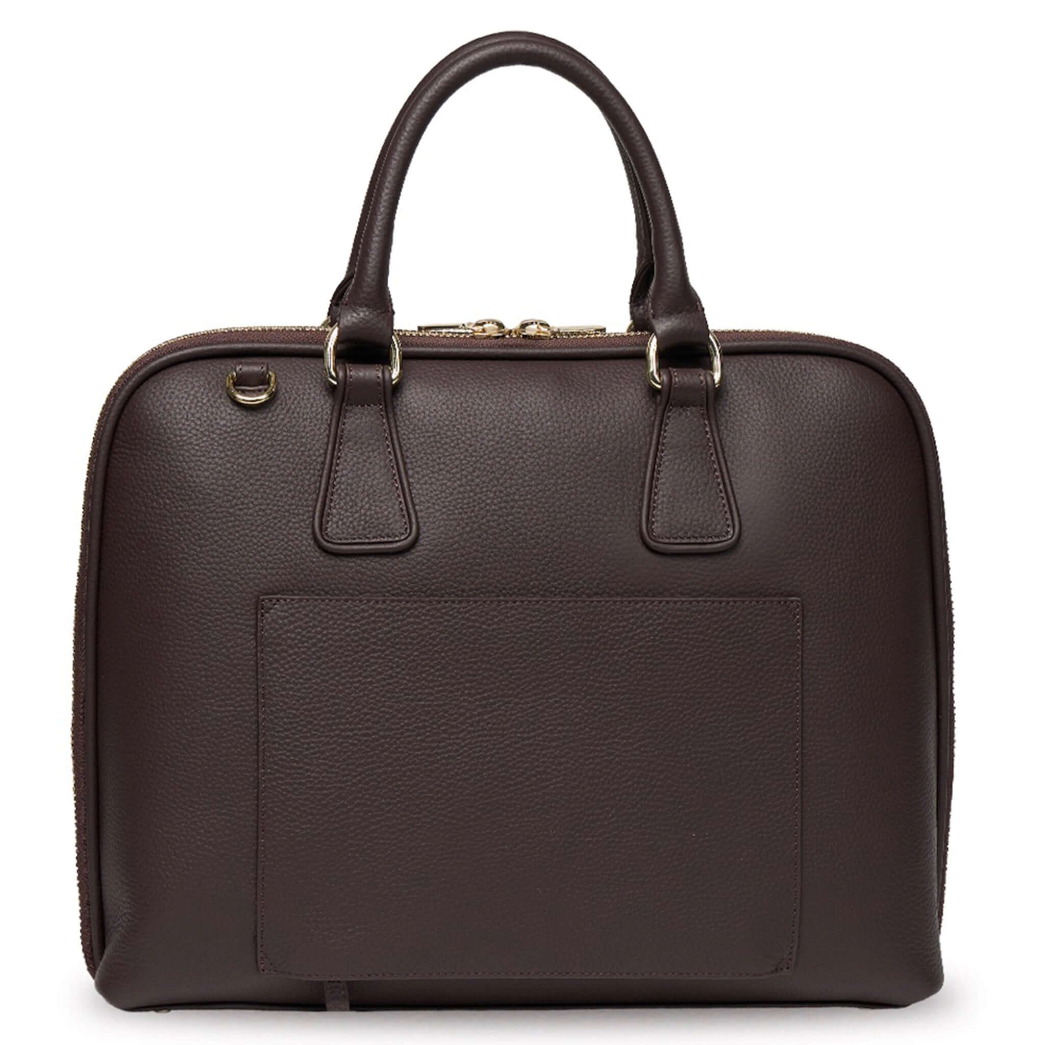 Saben Parker Briefcase - Cacao in dark brown leather, elegantly designed for modern professionals.