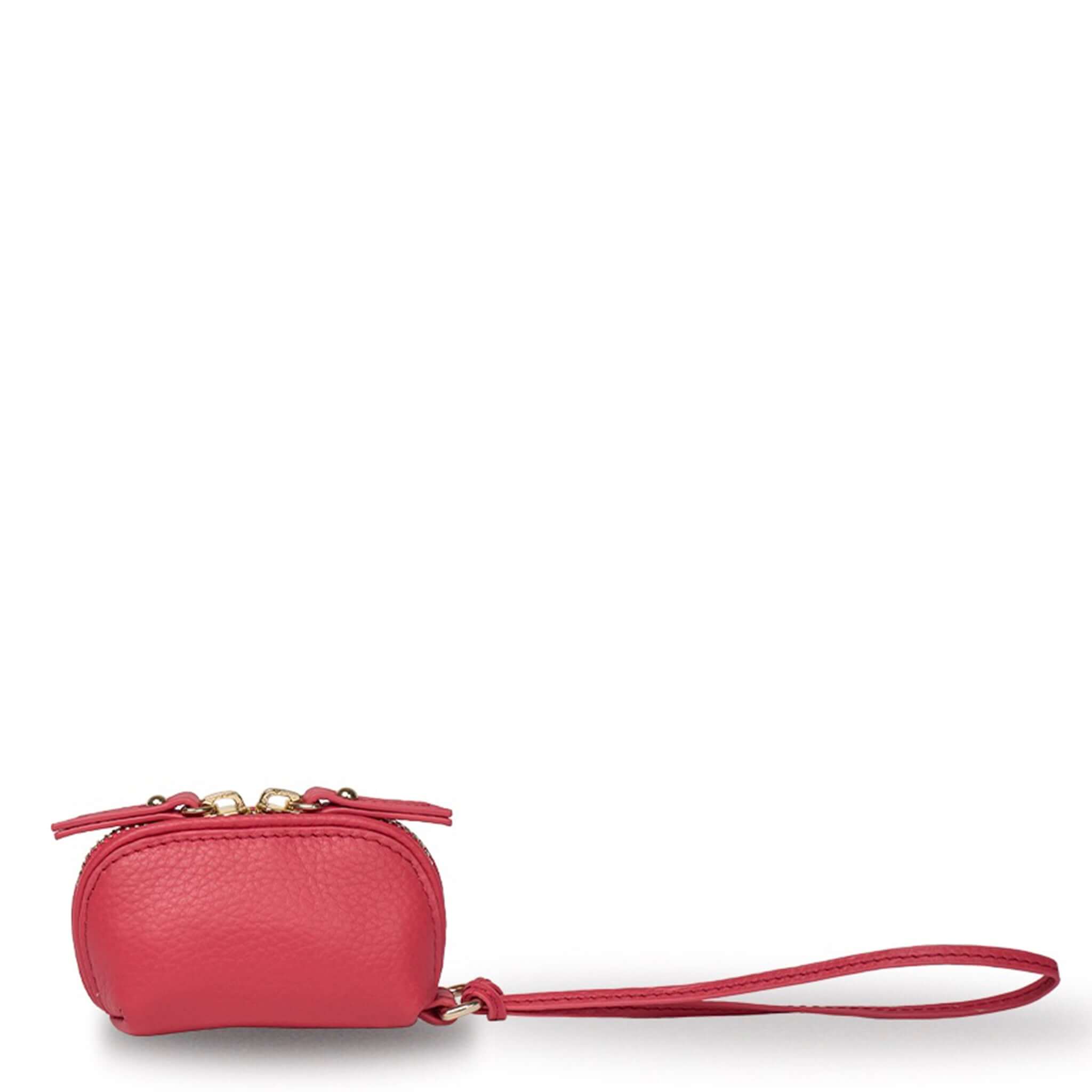 Saben Tarin Small Wristlet Pouch - Azalea, stylish small pouch with secure zip closure and wristlet strap.