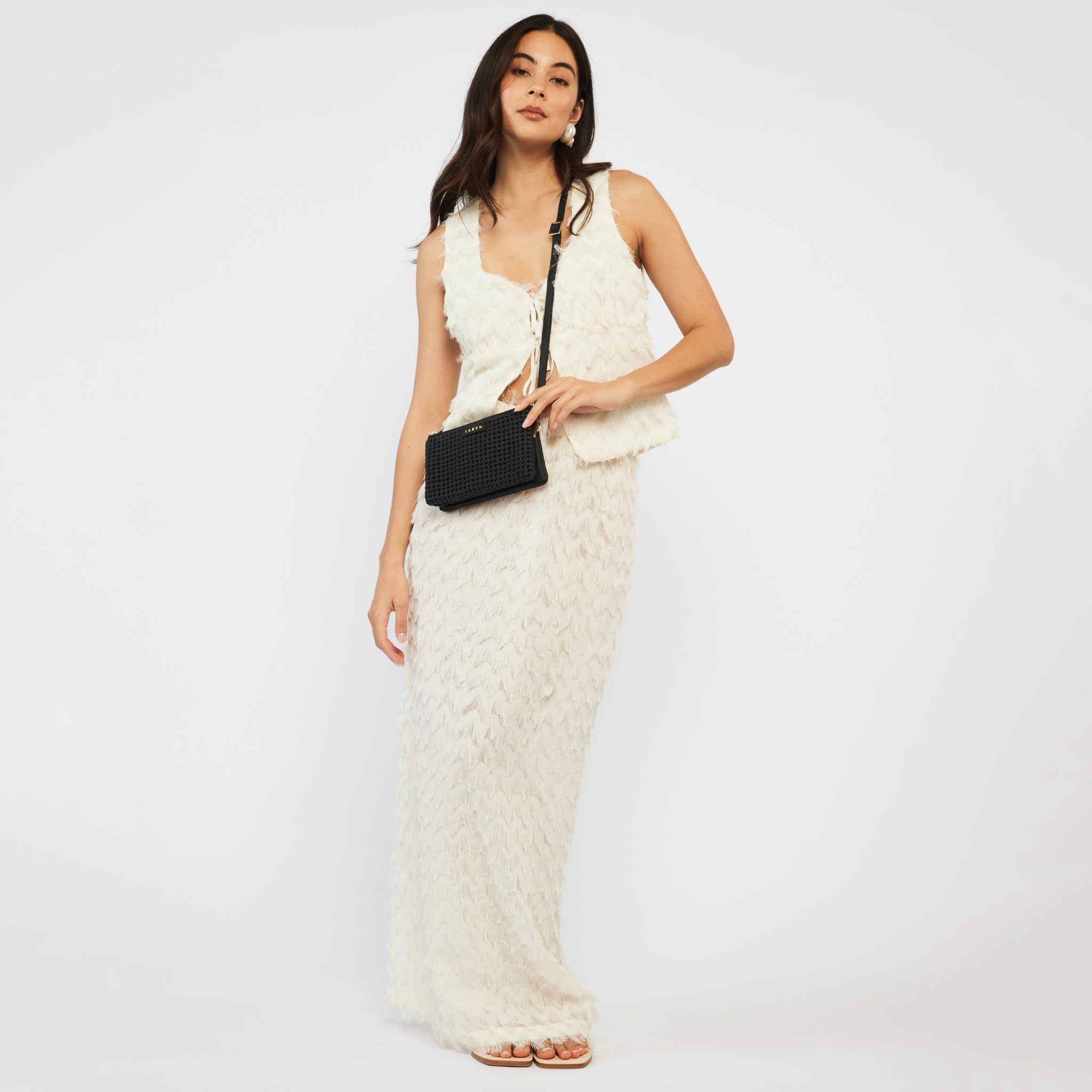 Saben Tilly Crossbody Bag - Black Fine Braid