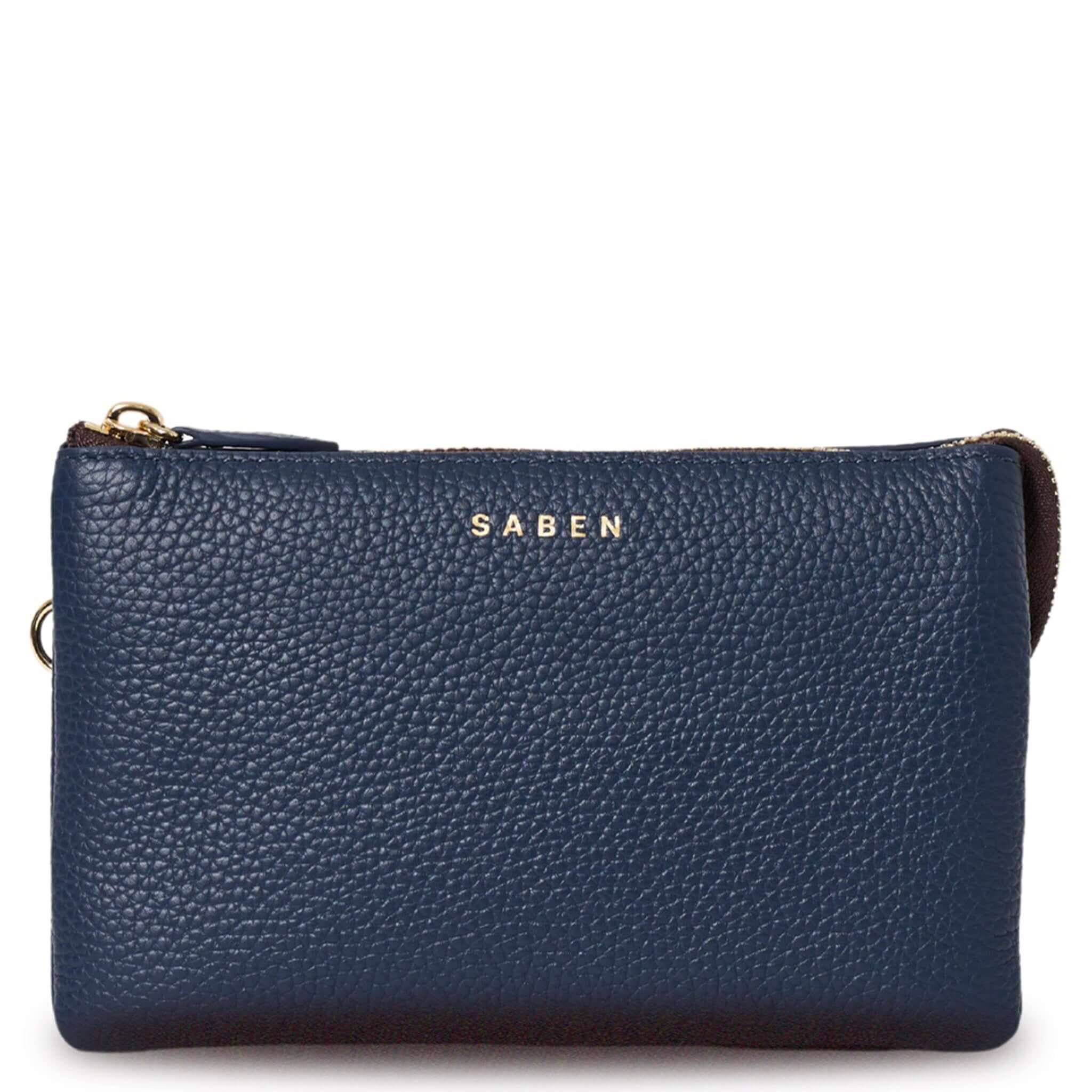 Saben Tilly Crossbody Bag - Ink stylish leather wallet, clutch, and crossbody for versatile fashion.