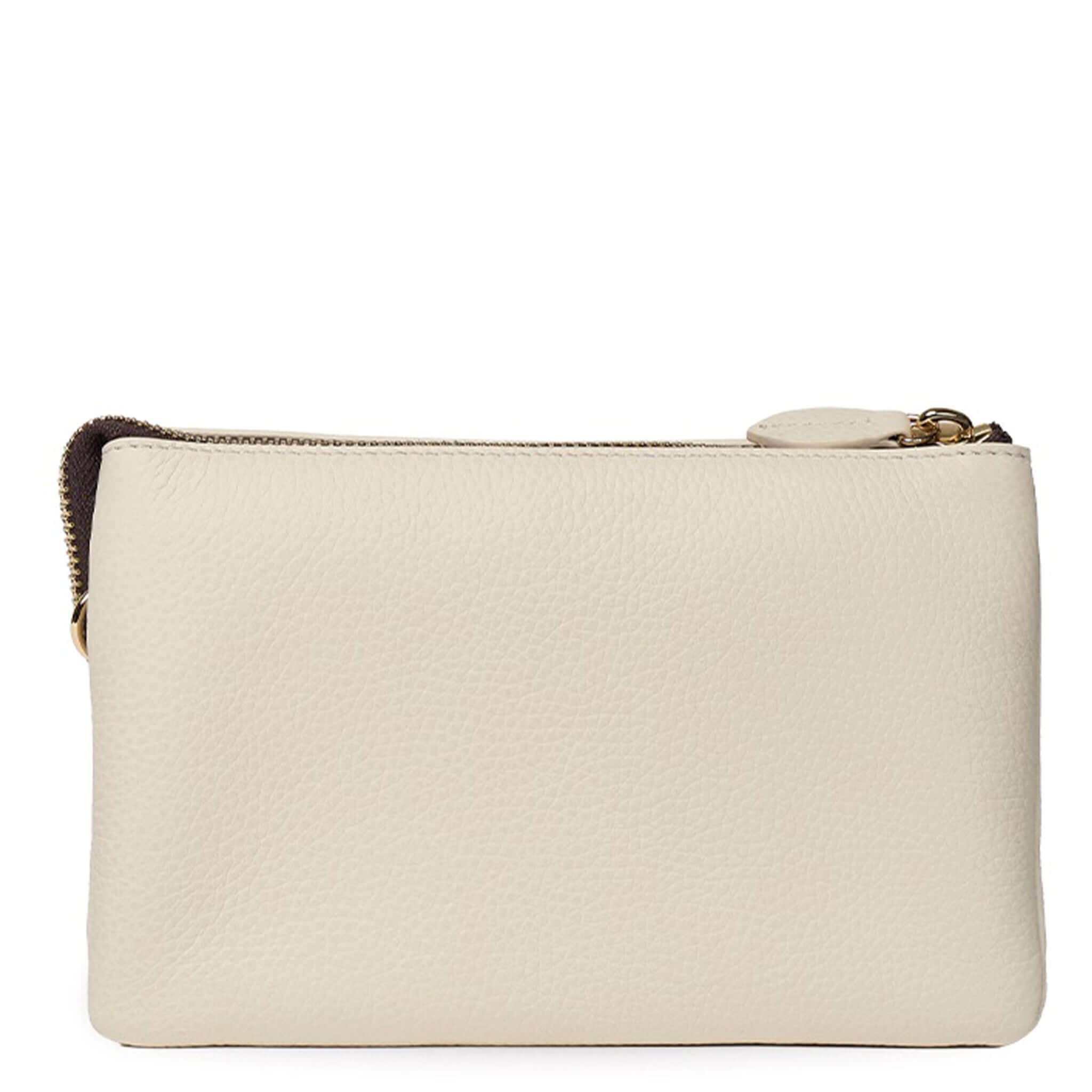 Saben Tilly Crossbody Bag - Quartz in light beige leather, versatile wallet, clutch, and crossbody style.