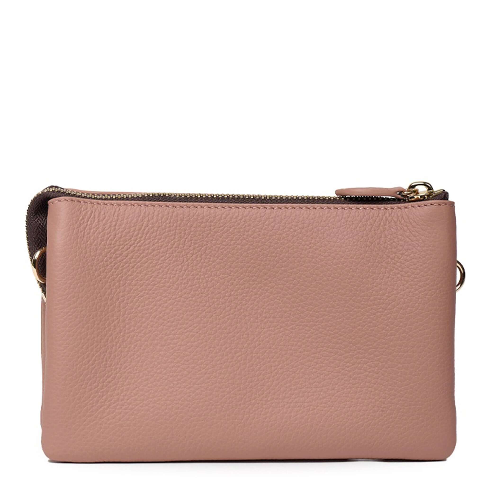 Saben Tilly Crossbody Bag - Rosewater stylish leather bag as wallet, clutch, and crossbody for versatile fashion.