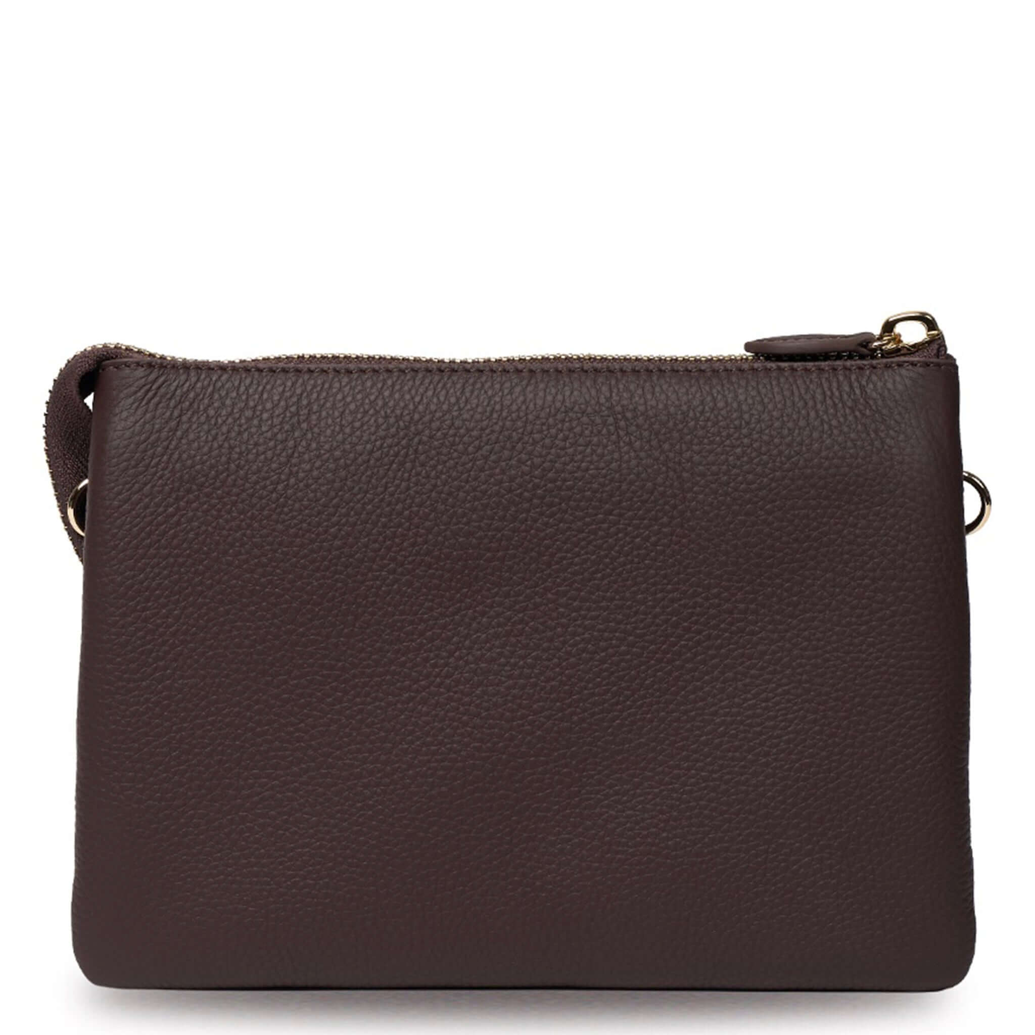 Saben Tilly's Big Sis Crossbody Bag - Cacao in beautifully pebbled cacao leather with gold hardware.