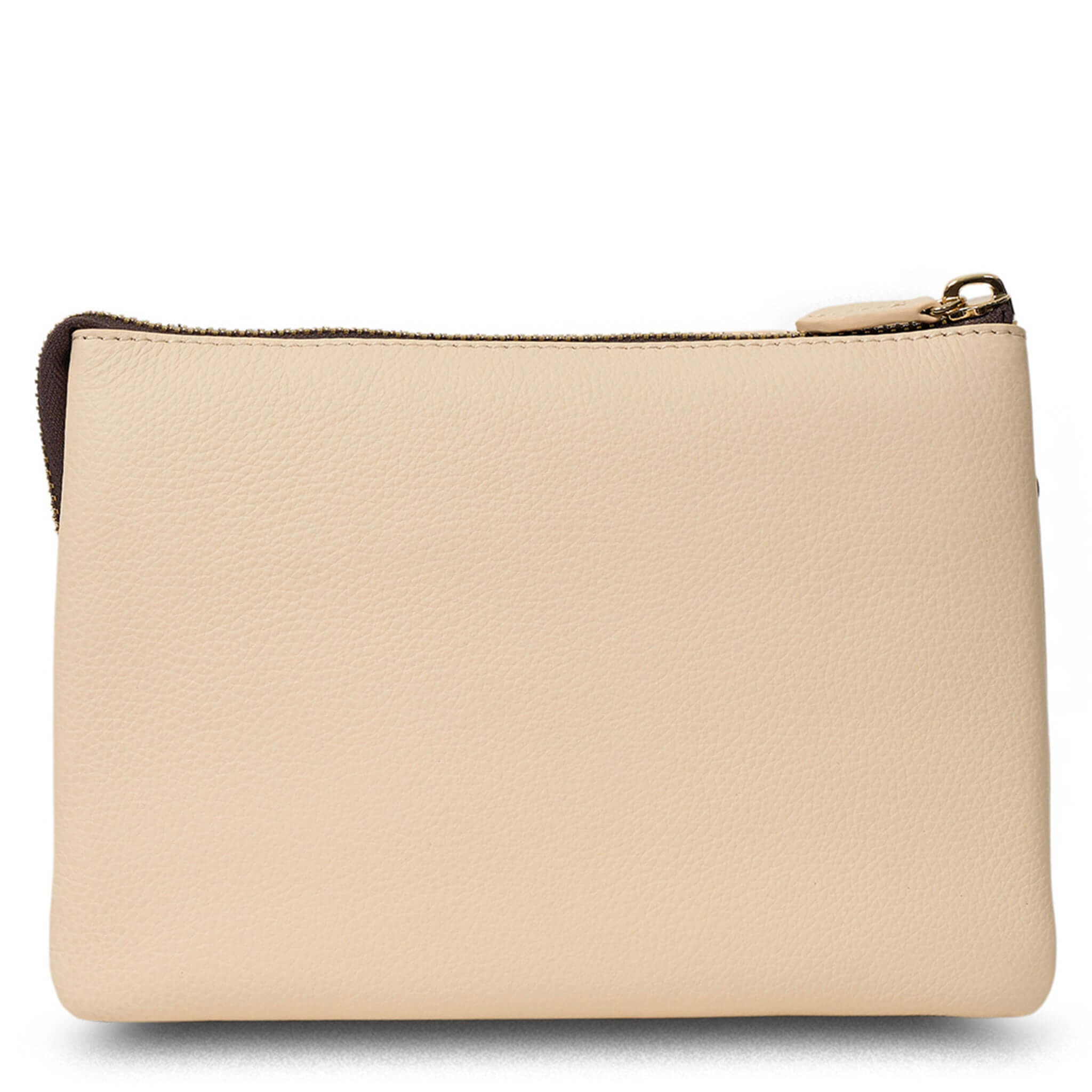 Alt Tag: Saben Tilly's Big Sis Crossbody Bag - Vanilla pebbled leather clutch crossbody with zip top and roomy compartments