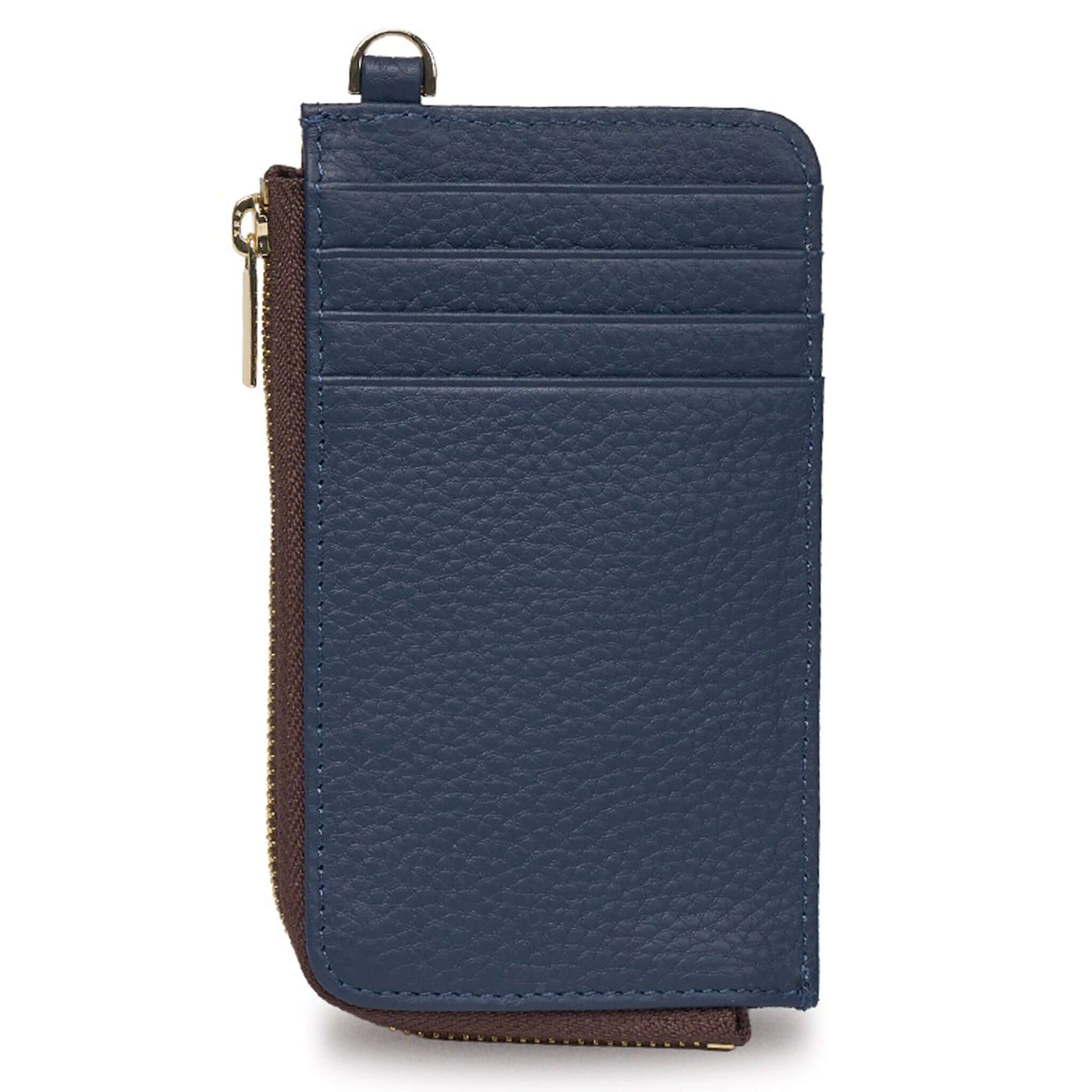 Saben Winona Card Holder - Ink featuring premium blue leather, 8 card slots and a zip compartment for notes and coins.