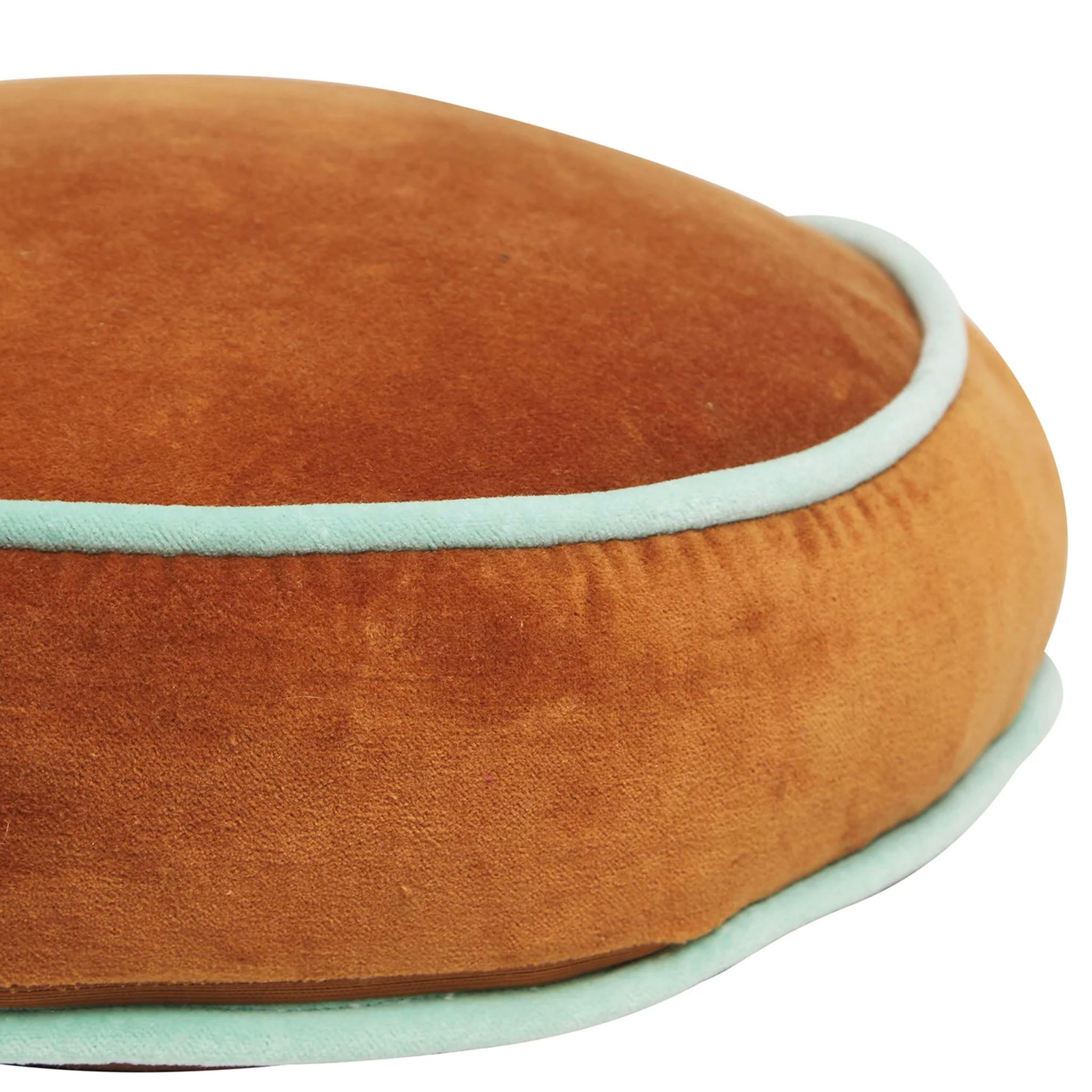 Sage x Clare Castilo Round Velvet Cushion - Copper
