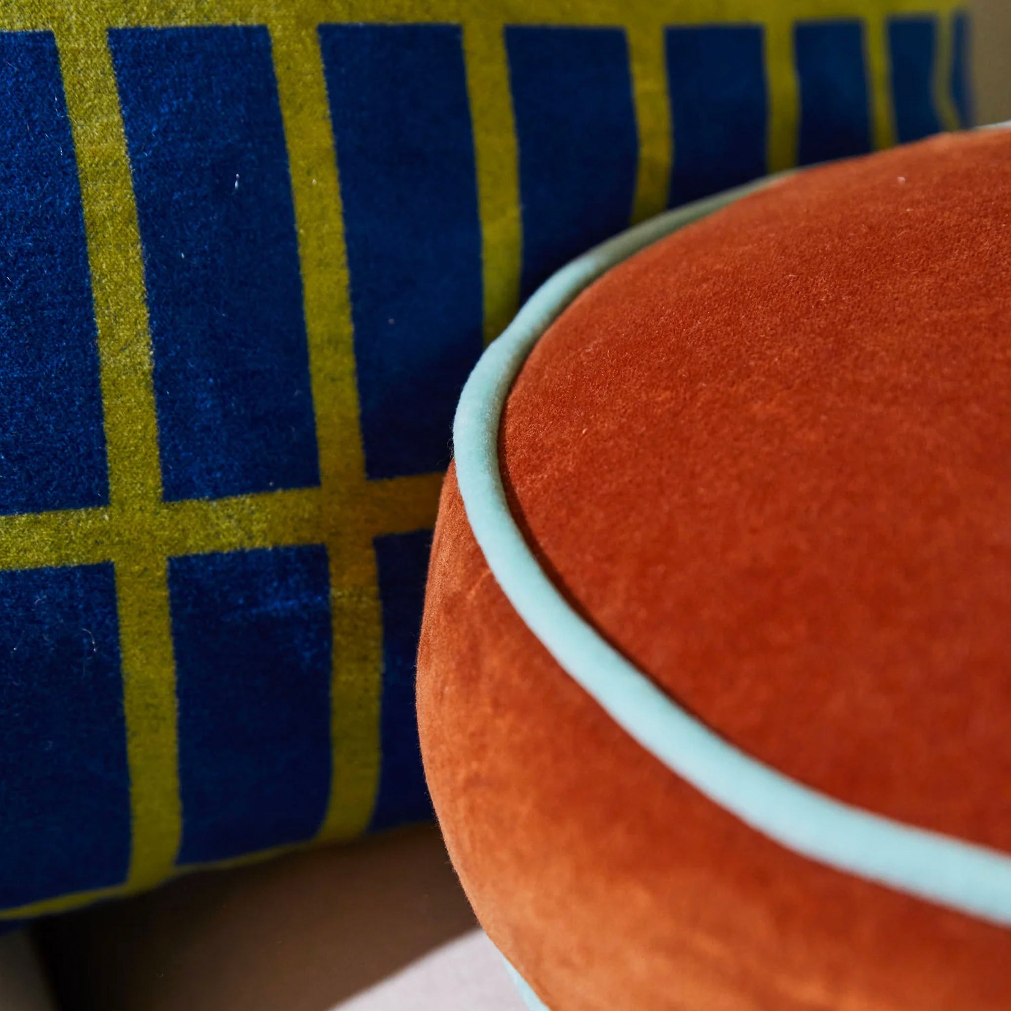 Sage x Clare Castilo Round Velvet Cushion - Copper