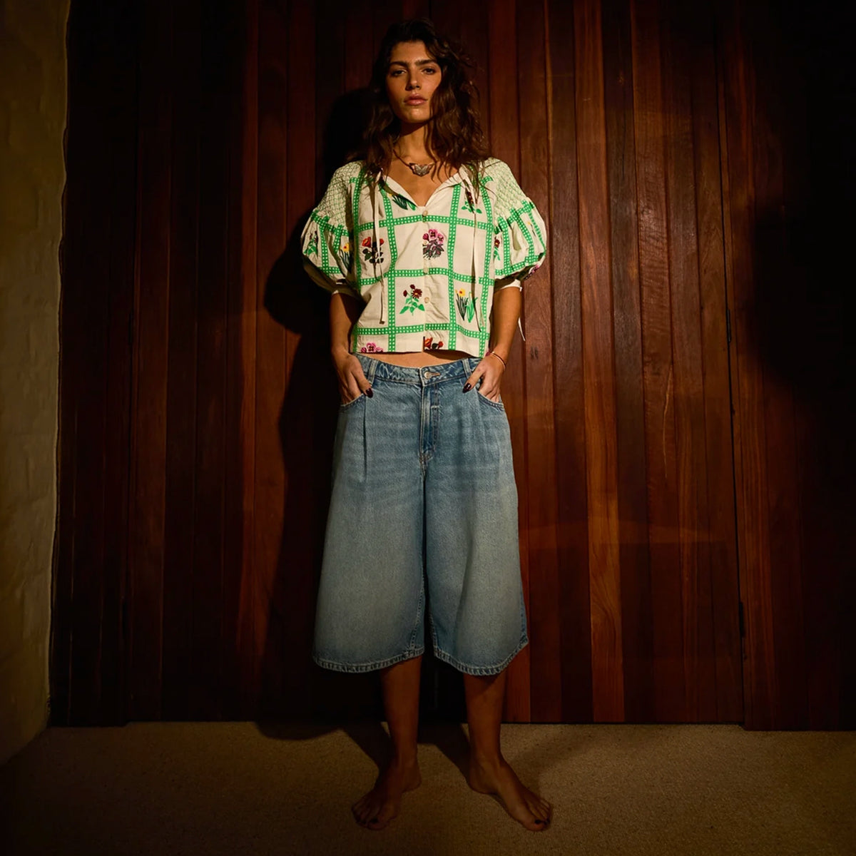 Sage x Clare Florina Blouse - Porcelain