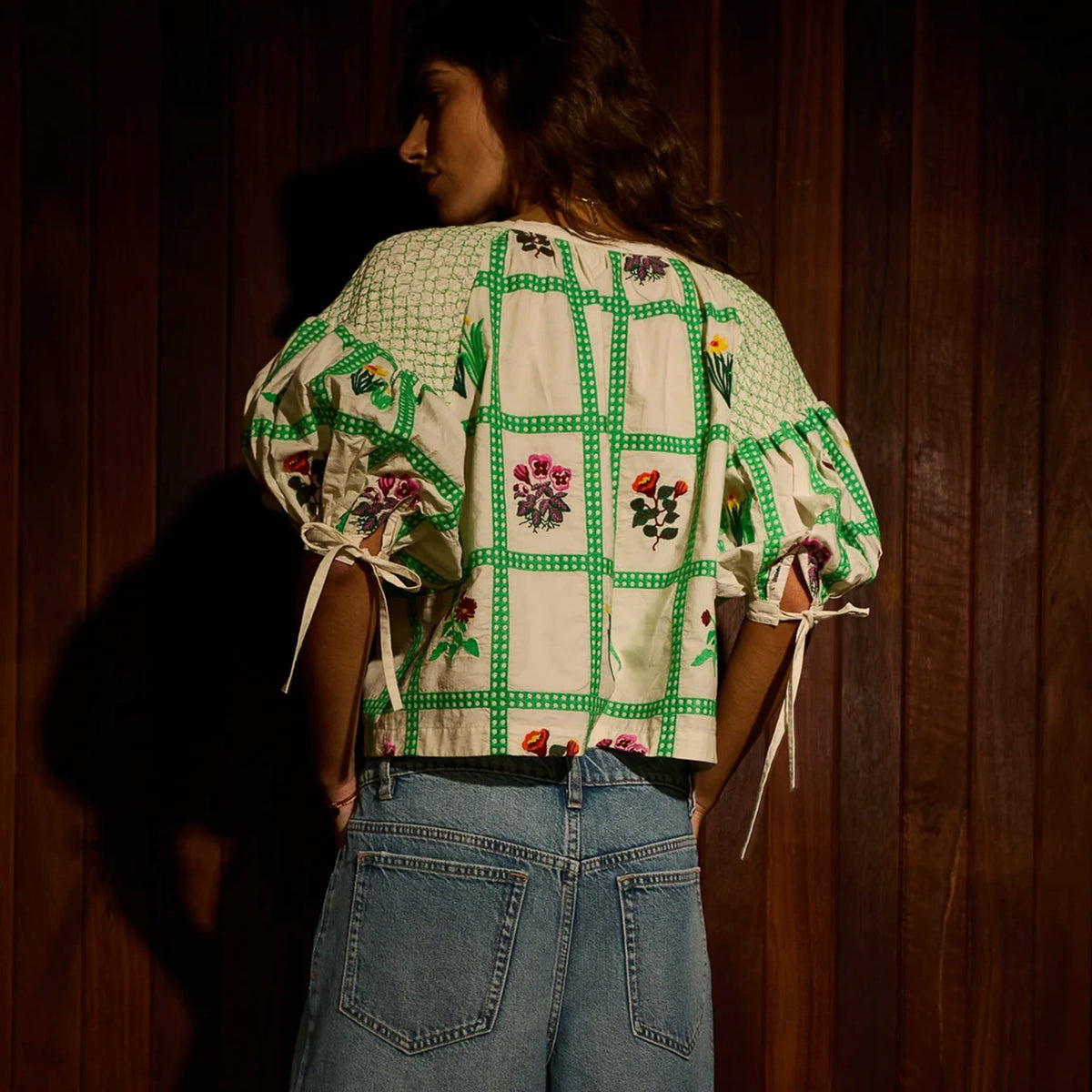 Sage x Clare Florina Blouse - Porcelain